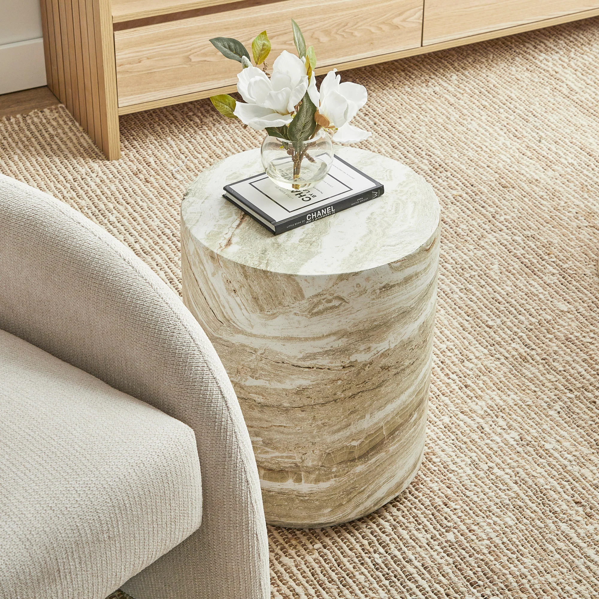 Astrid Green Marble Look Side Table - Image 5