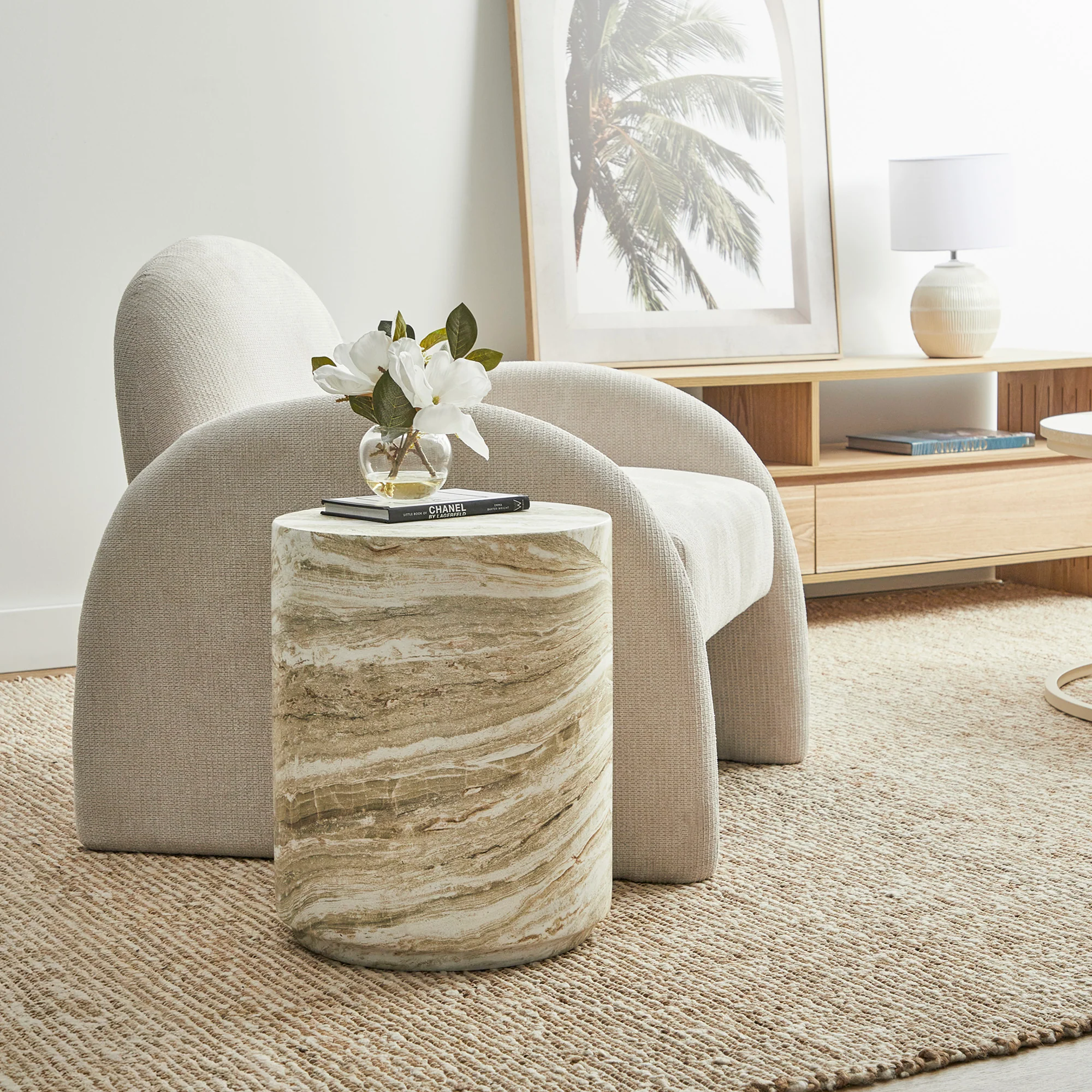 Astrid Green Marble Look Side Table - Image 6