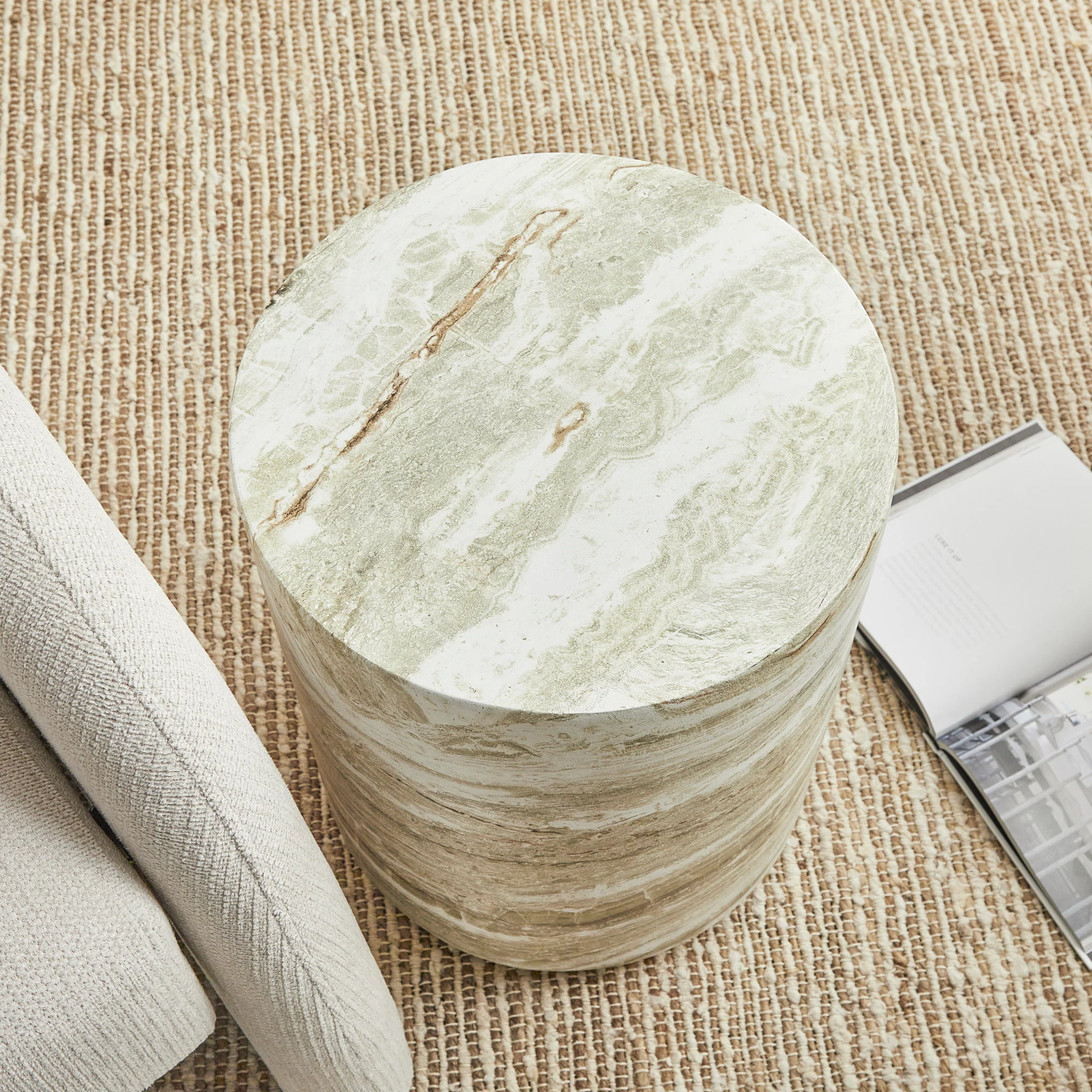 Astrid Green Marble Look Side Table - Image 9