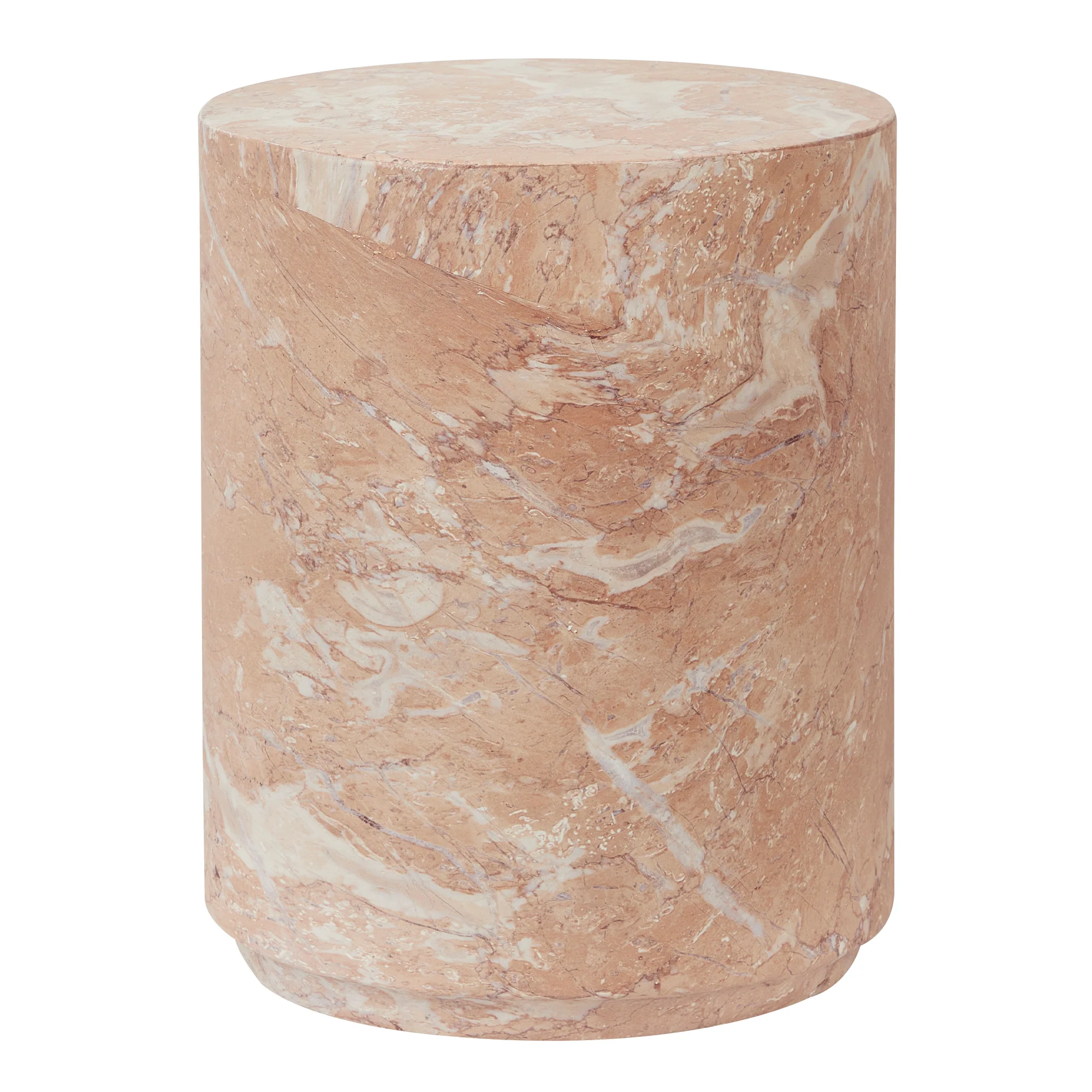 Astrid Rose Tea Marble Look Side Table - Image 2