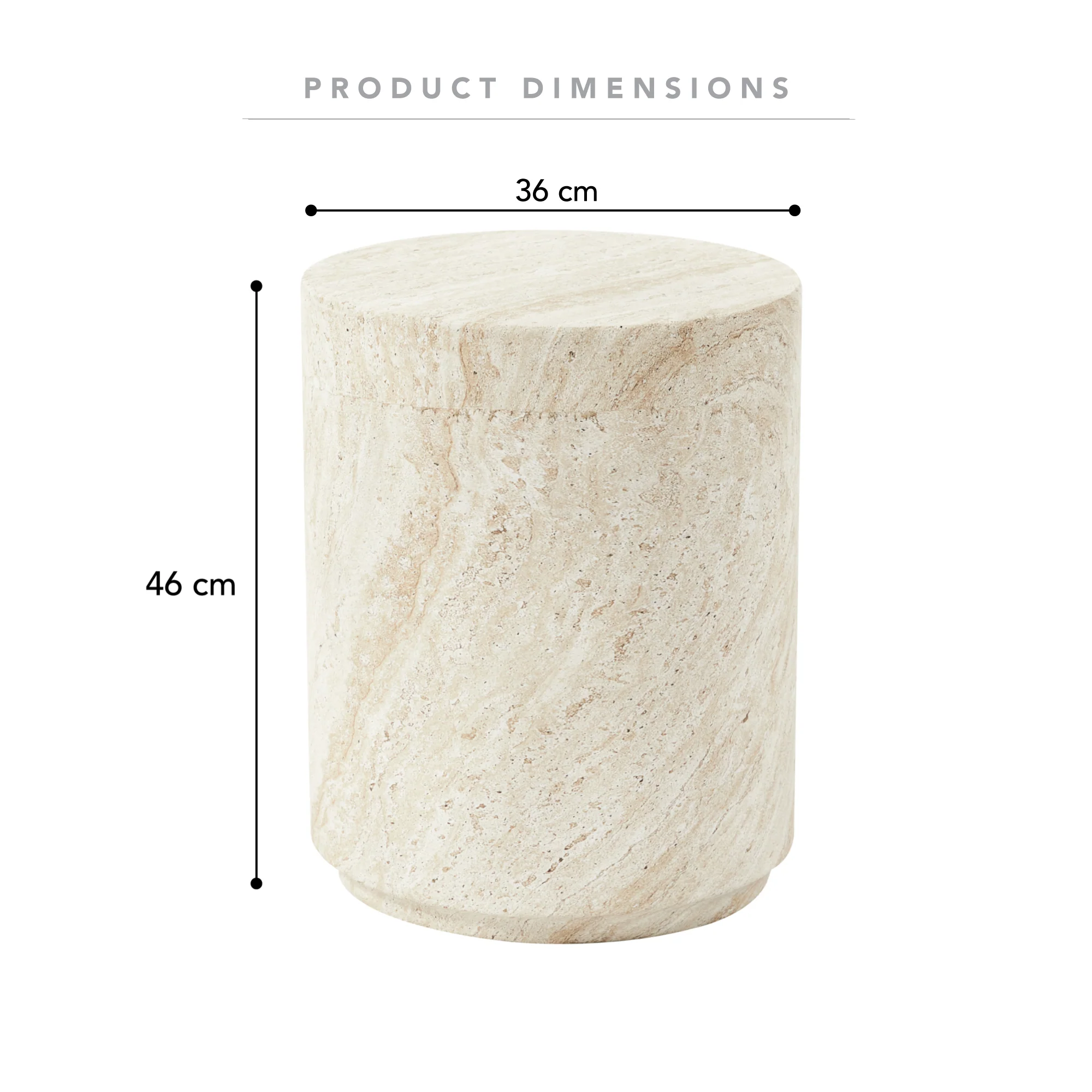 Astrid Side Table Travertine Look - Image 3