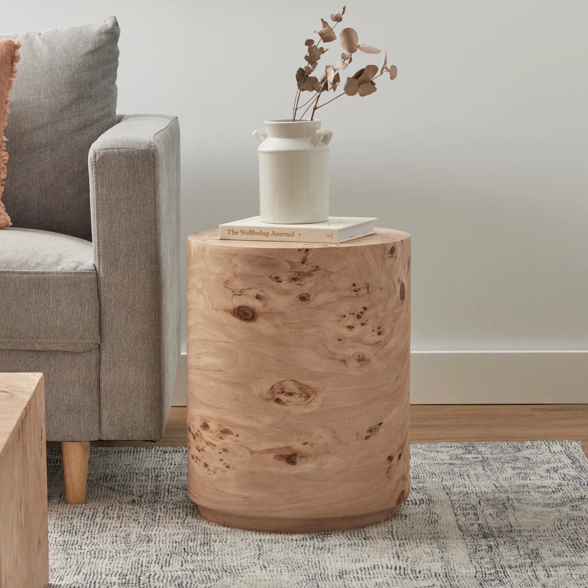 Astrid Burl Look Side Table