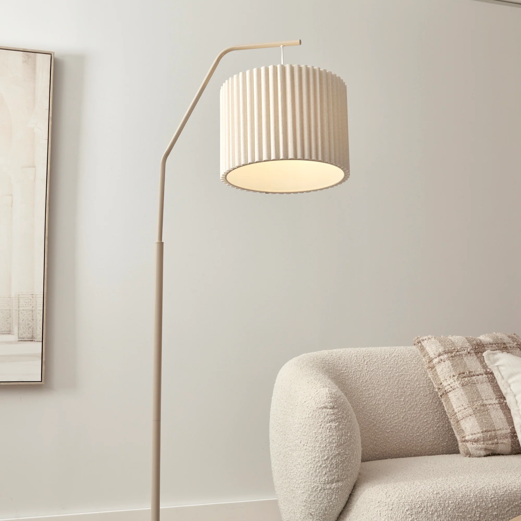 Astrid Hanging Ribbed Floor Lamp Oat - Image 6