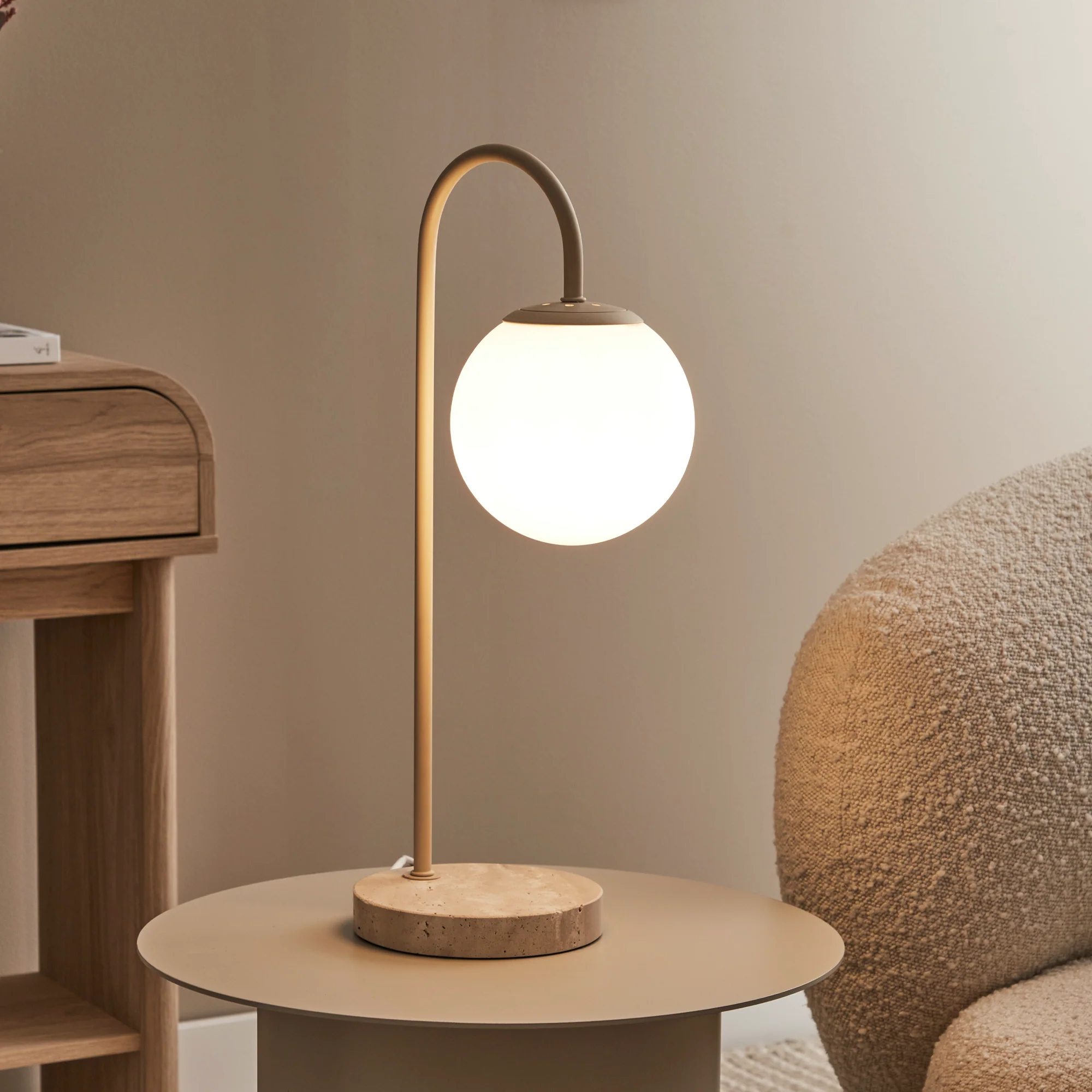 Atlas Table Lamp Travertine - Image 4
