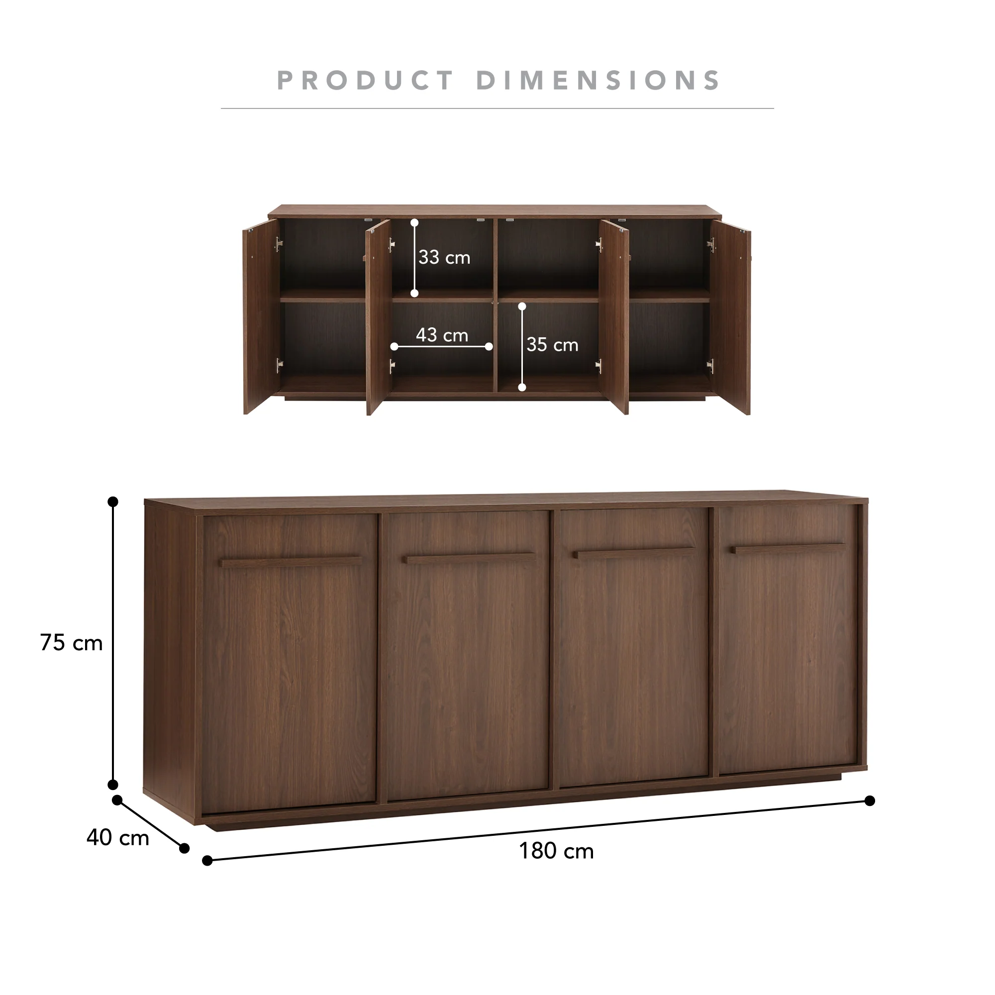Auggie Buffet Walnut (180cm) - Image 3