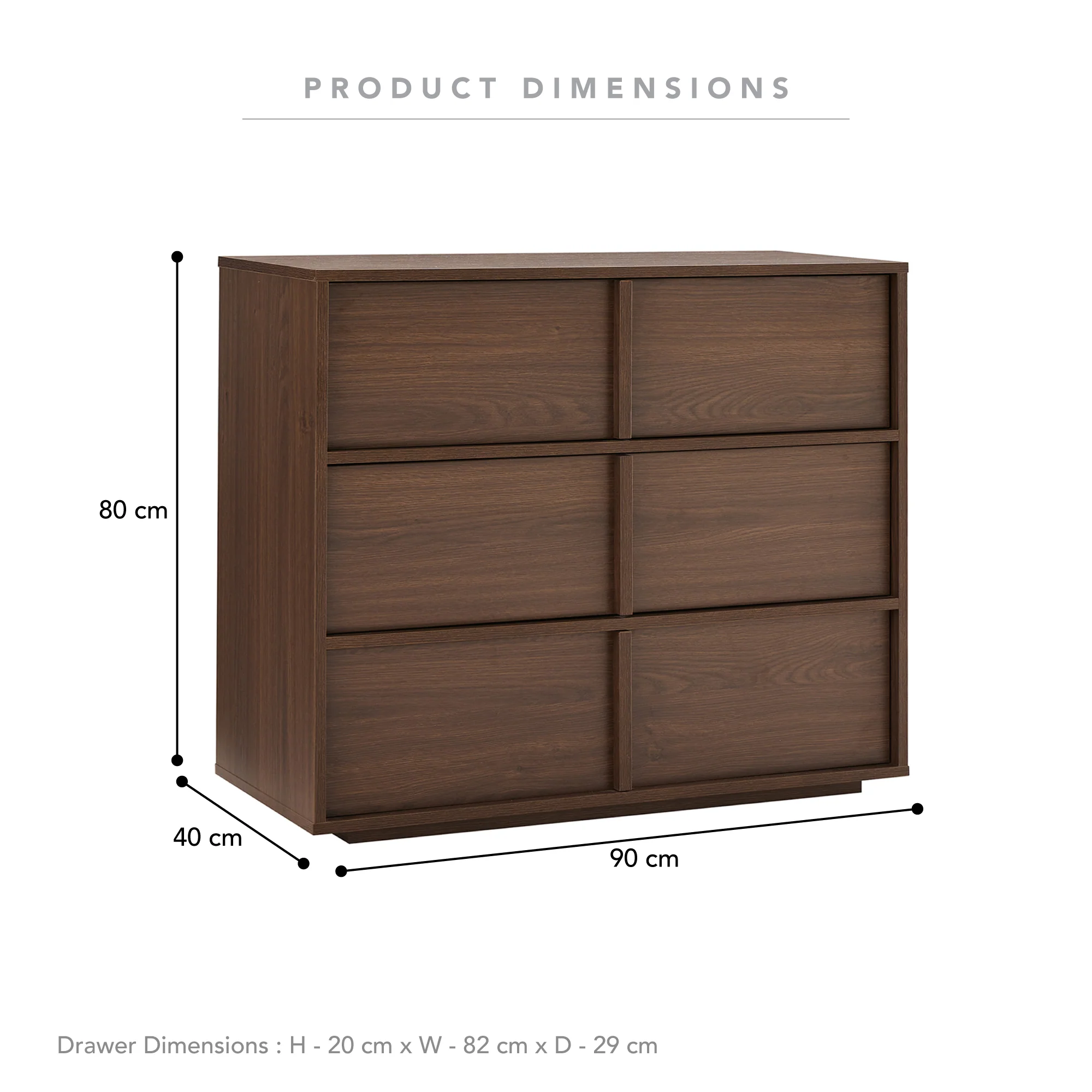Auggie Chest of 3 Drawers Walnut - Image 3