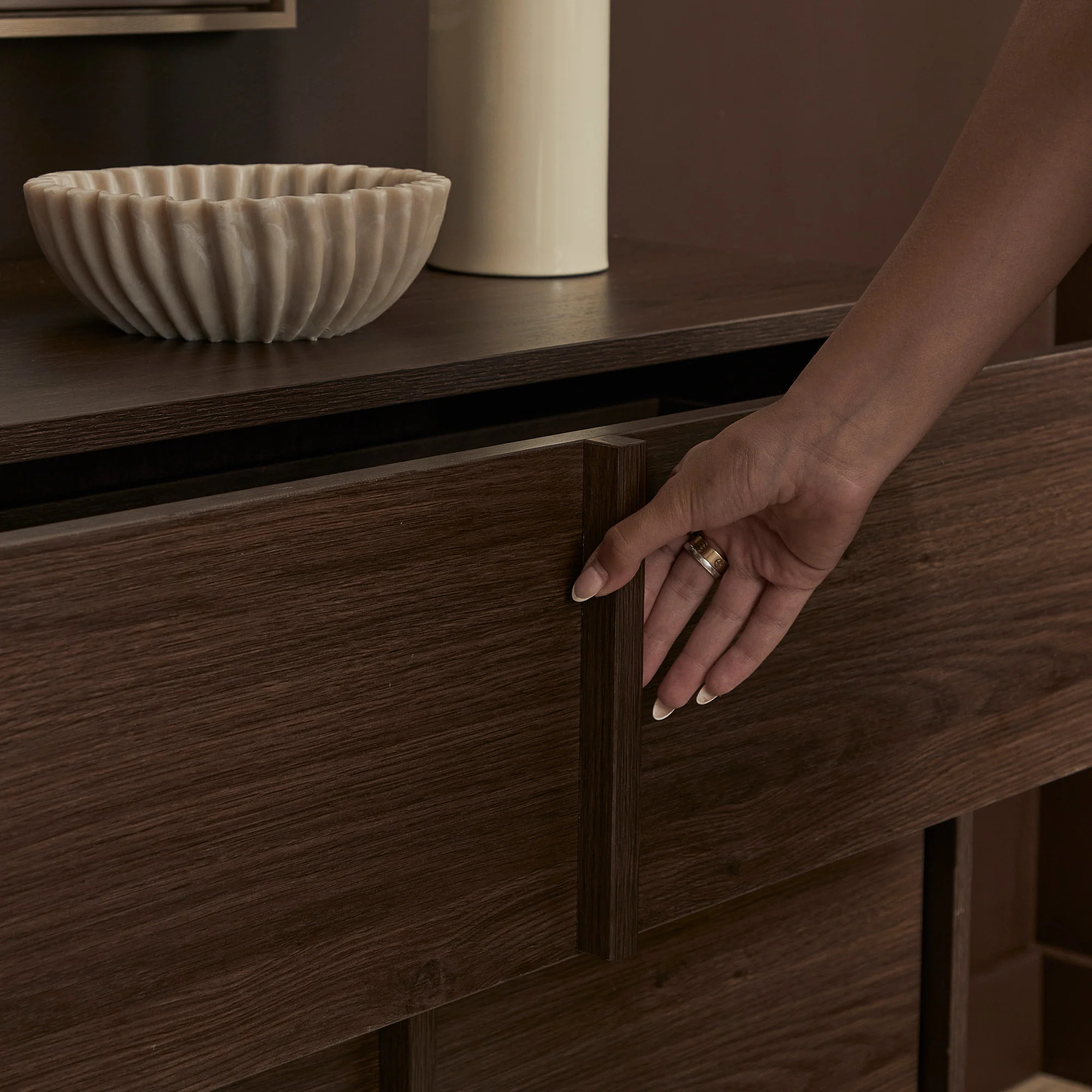 Auggie Chest of 3 Drawers Walnut - Image 5