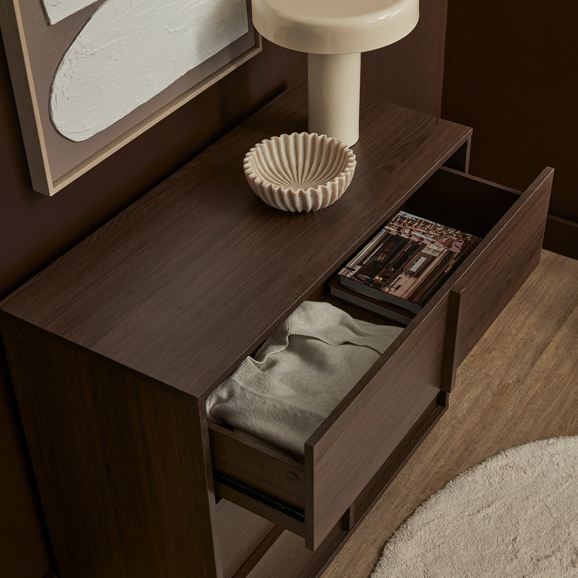 Auggie Chest of 3 Drawers Walnut - Image 6