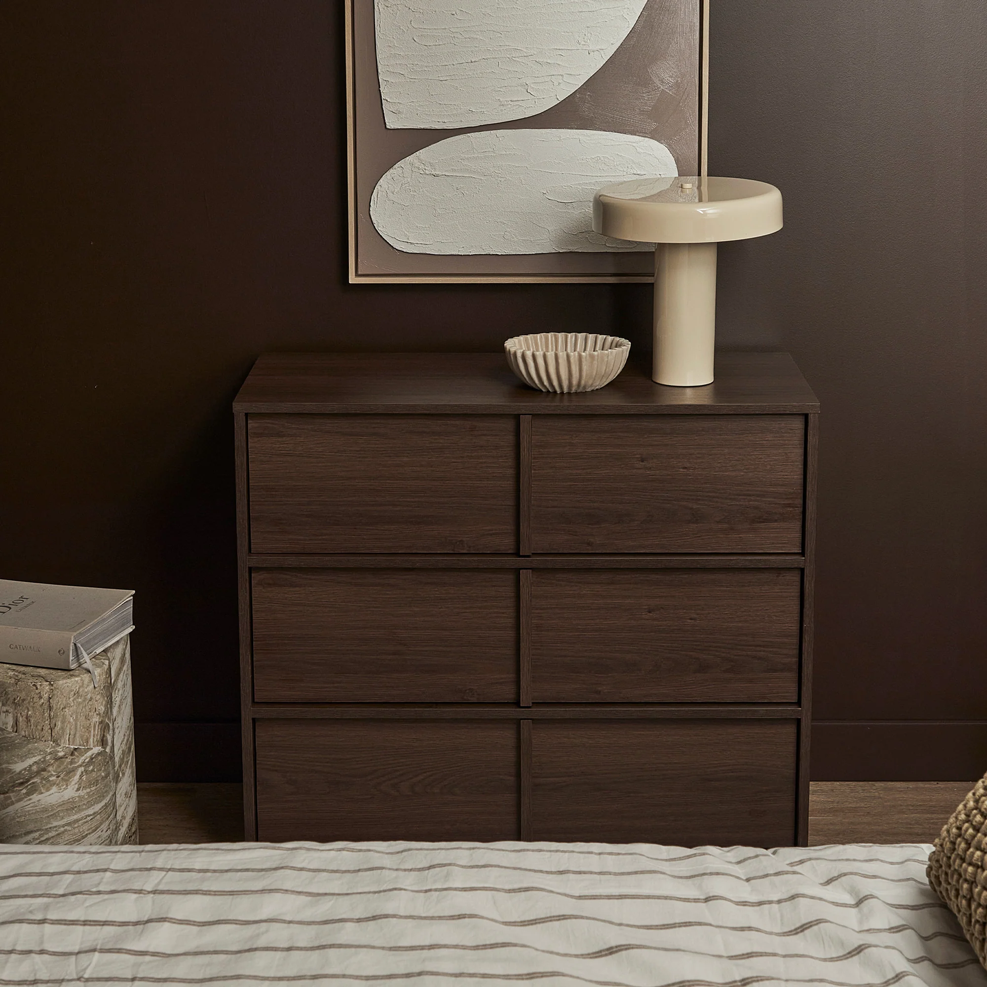 Auggie Chest of 3 Drawers Walnut - Image 8