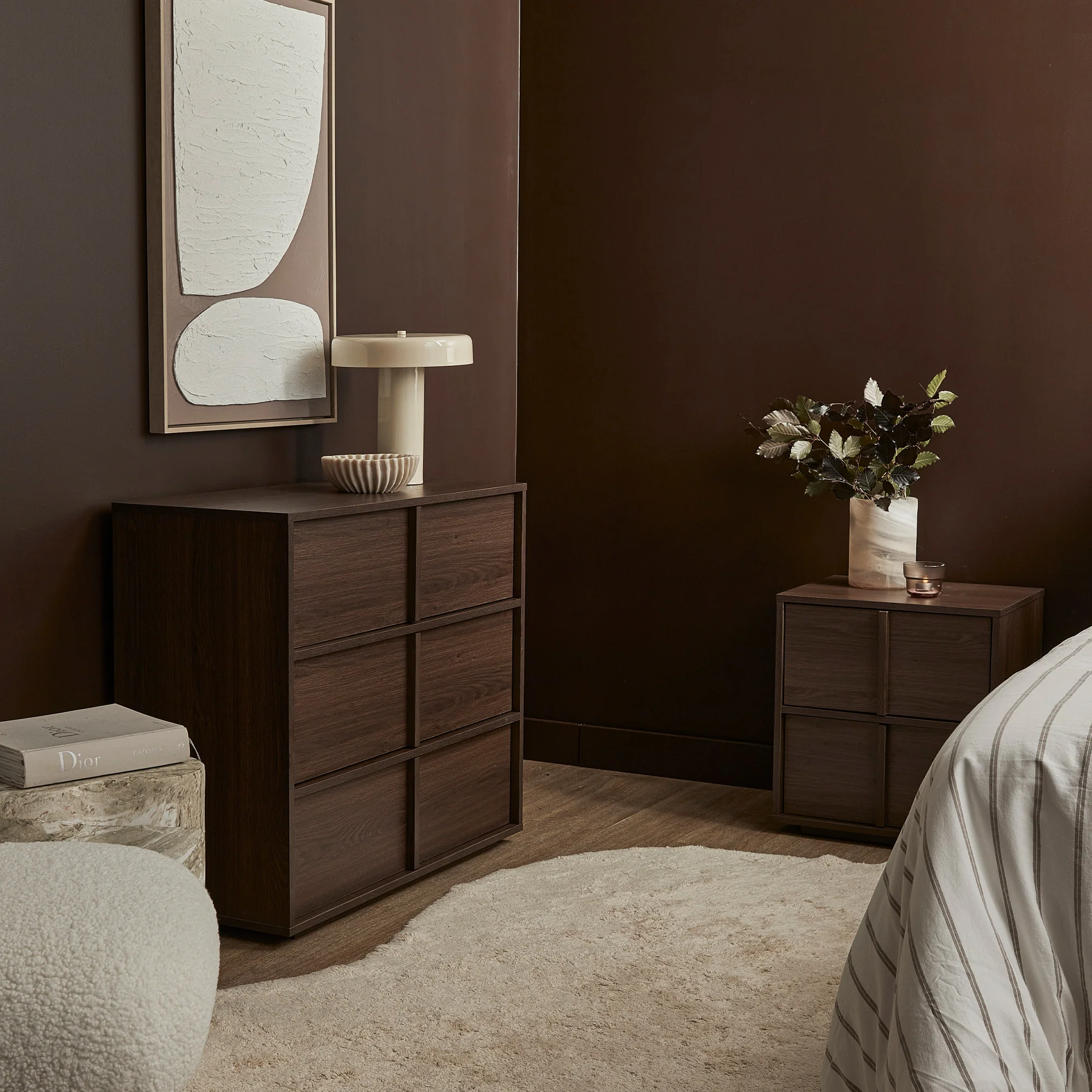 Auggie Chest of 3 Drawers Walnut - Image 9