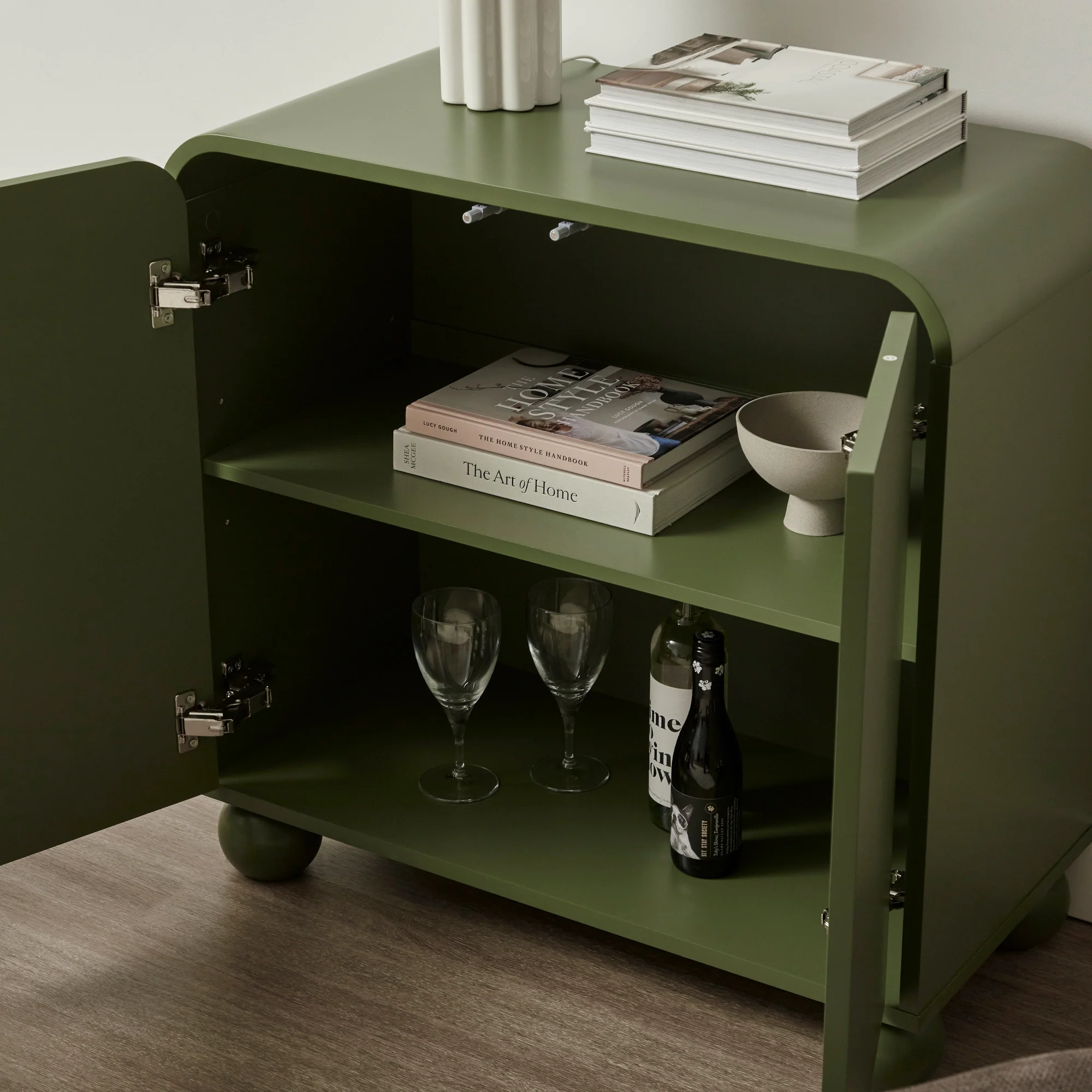 Baxter 2 Door Buffet Green (80cm) - Image 6