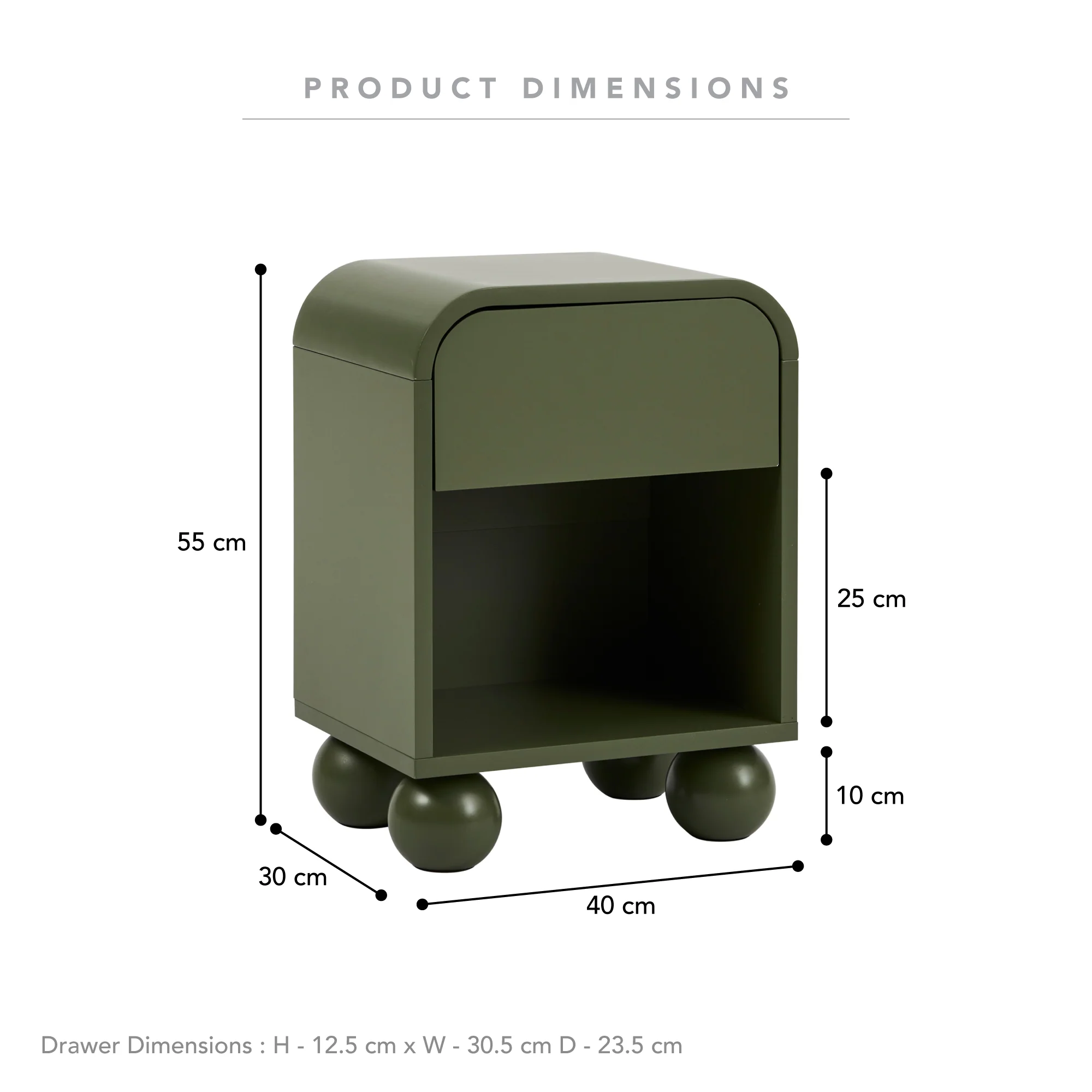 Baxter Bedside Table Green - Image 3
