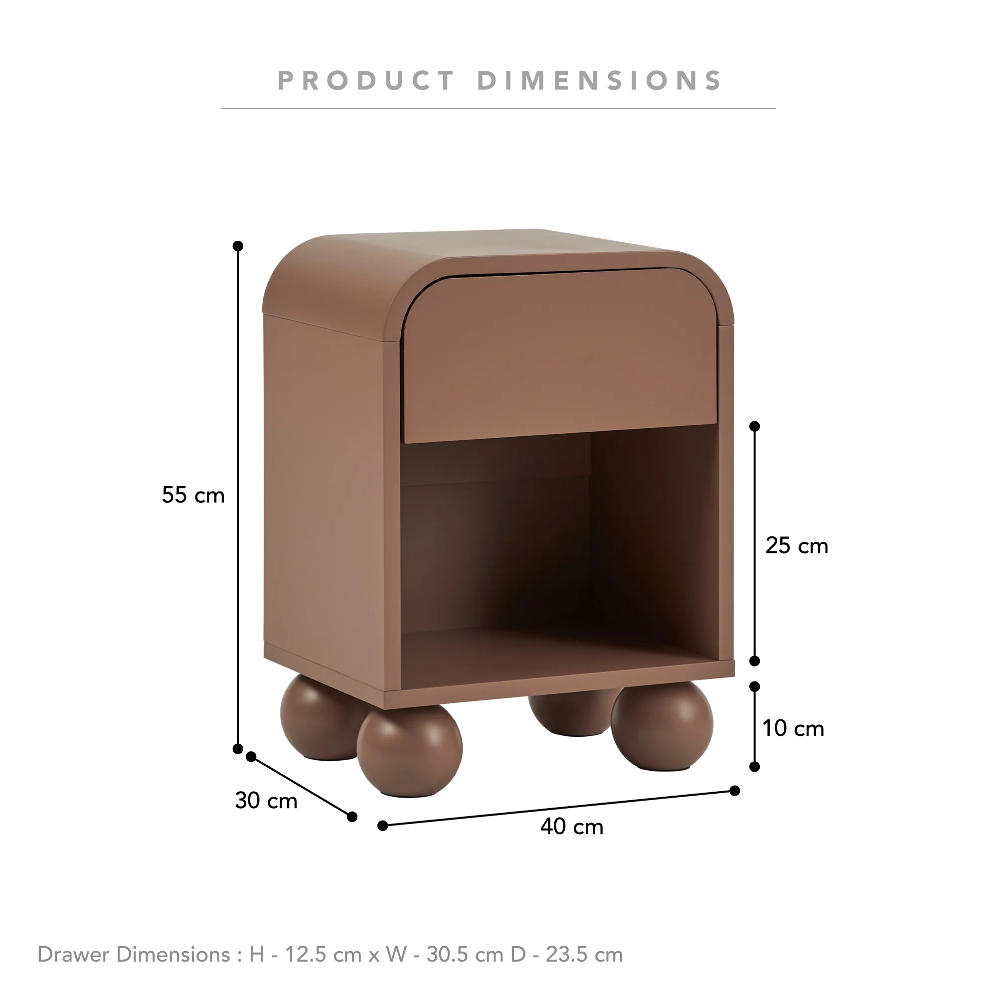 Baxter Bedside Table Mocha - Image 3