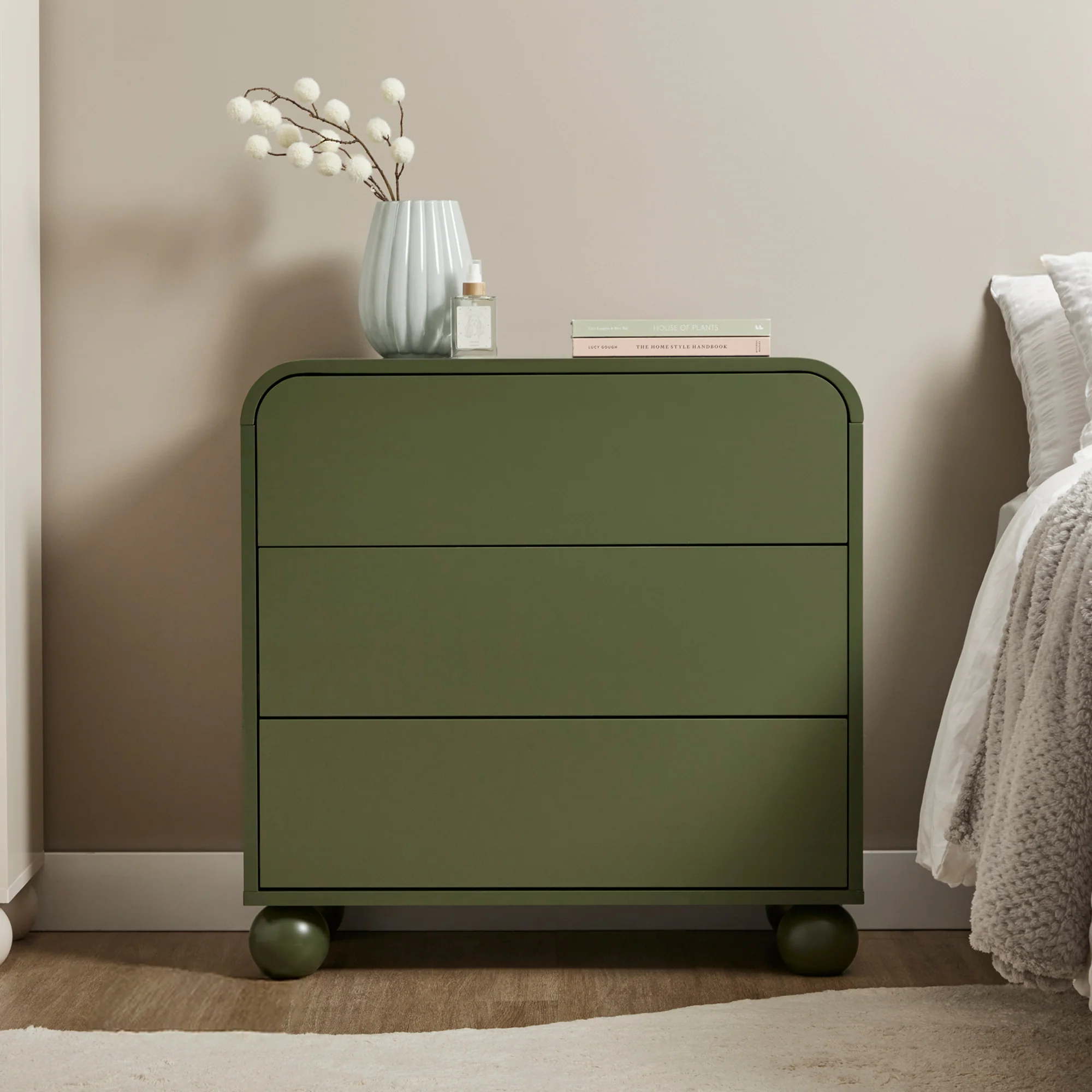 Baxter Chest of 3 Drawers Green - Image 5