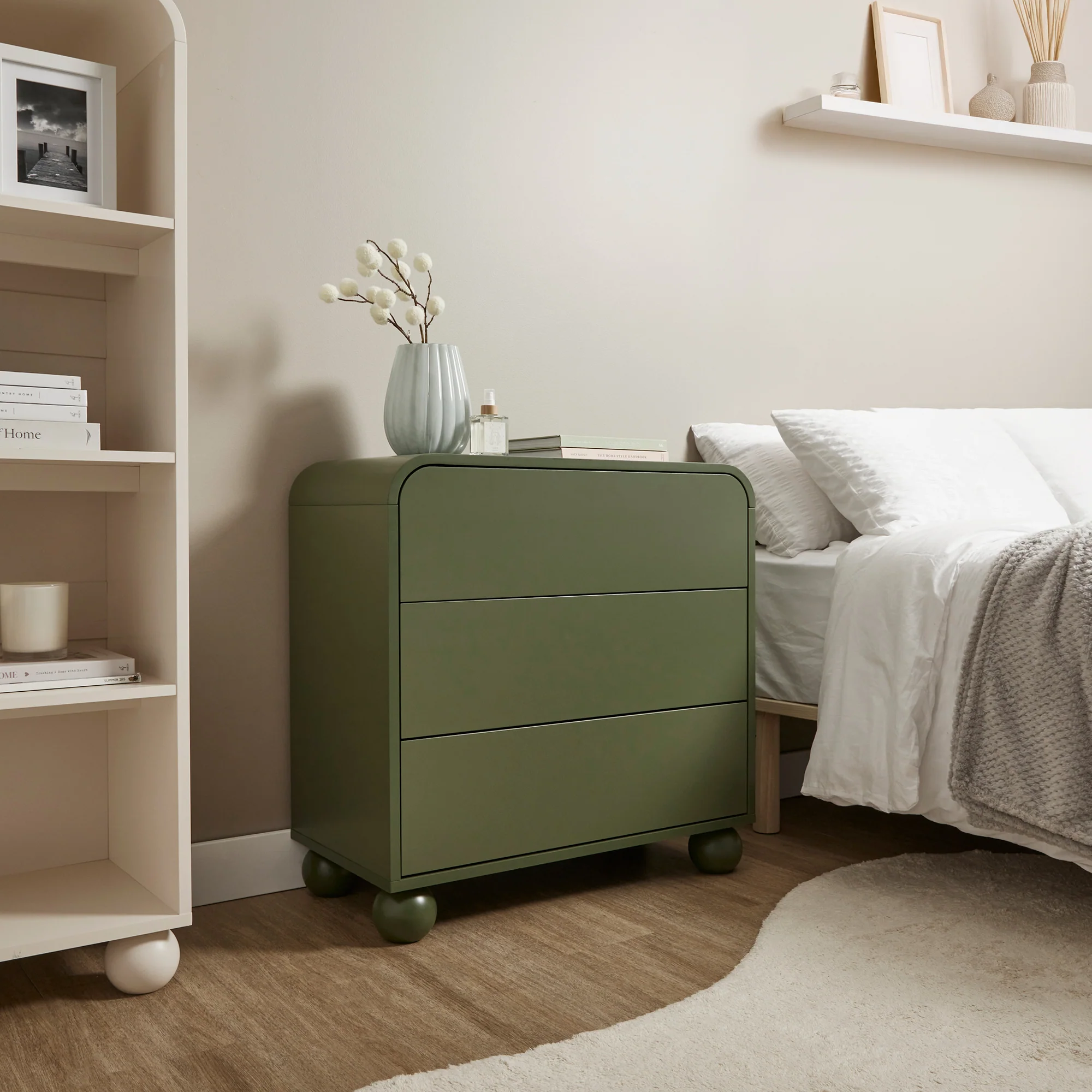 Baxter Chest of 3 Drawers Green - Image 8
