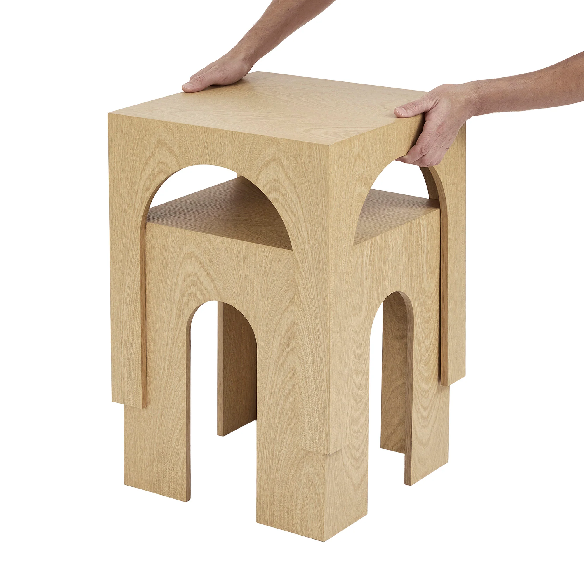 Belle Set of 3 Nested Side Tables Oak - Image 2