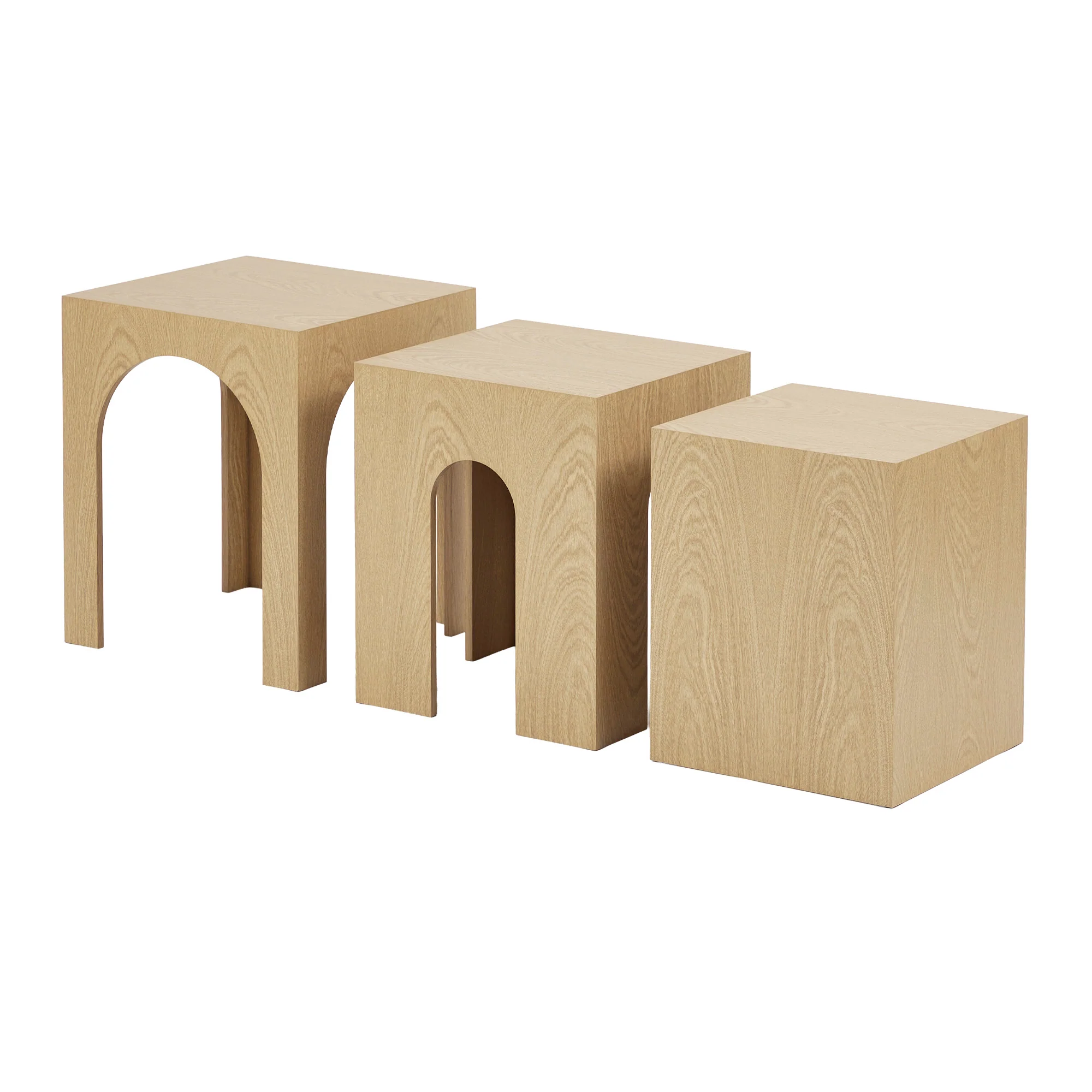 Belle Set of 3 Nested Side Tables Oak - Image 5