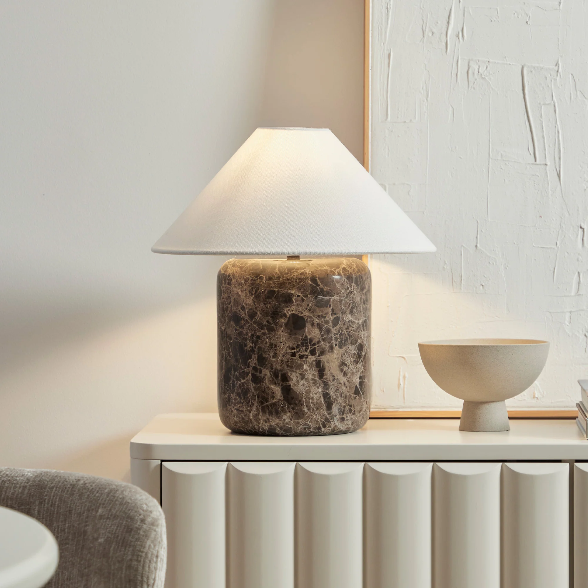 Blake Marble Table Lamp Cocoa - Image 5