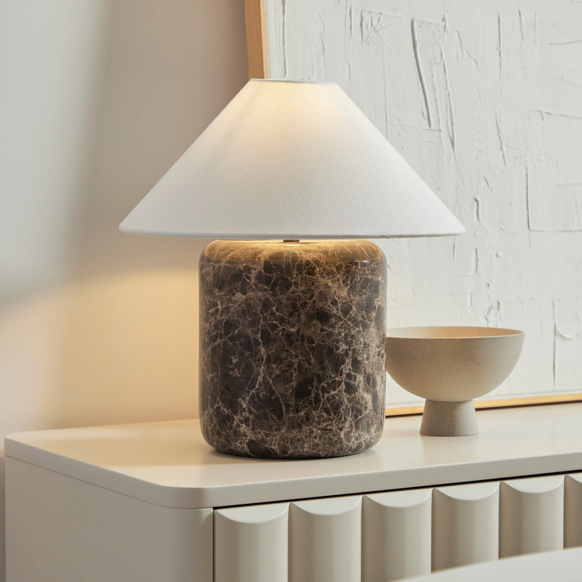 Blake Marble Table Lamp Cocoa (Set of 2) - Image 2