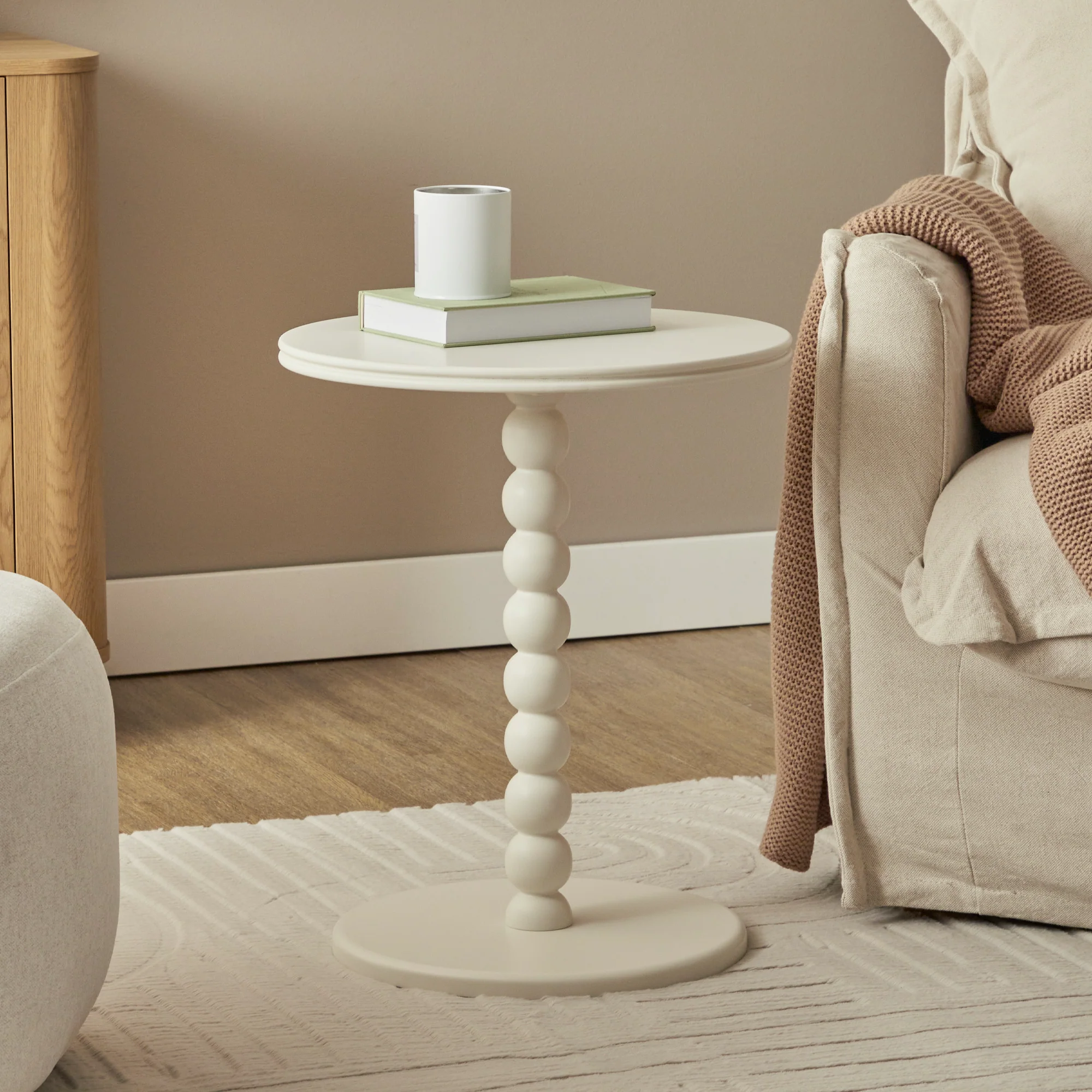 Bobbin 45cm Side Table Cream