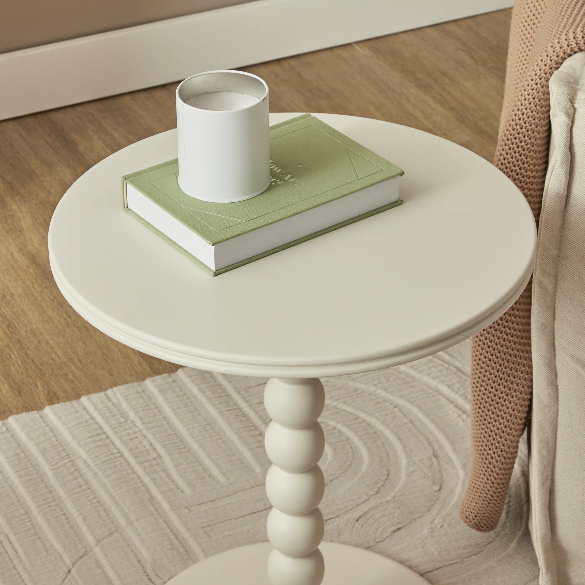 Bobbin 45cm Side Table Cream - Image 4