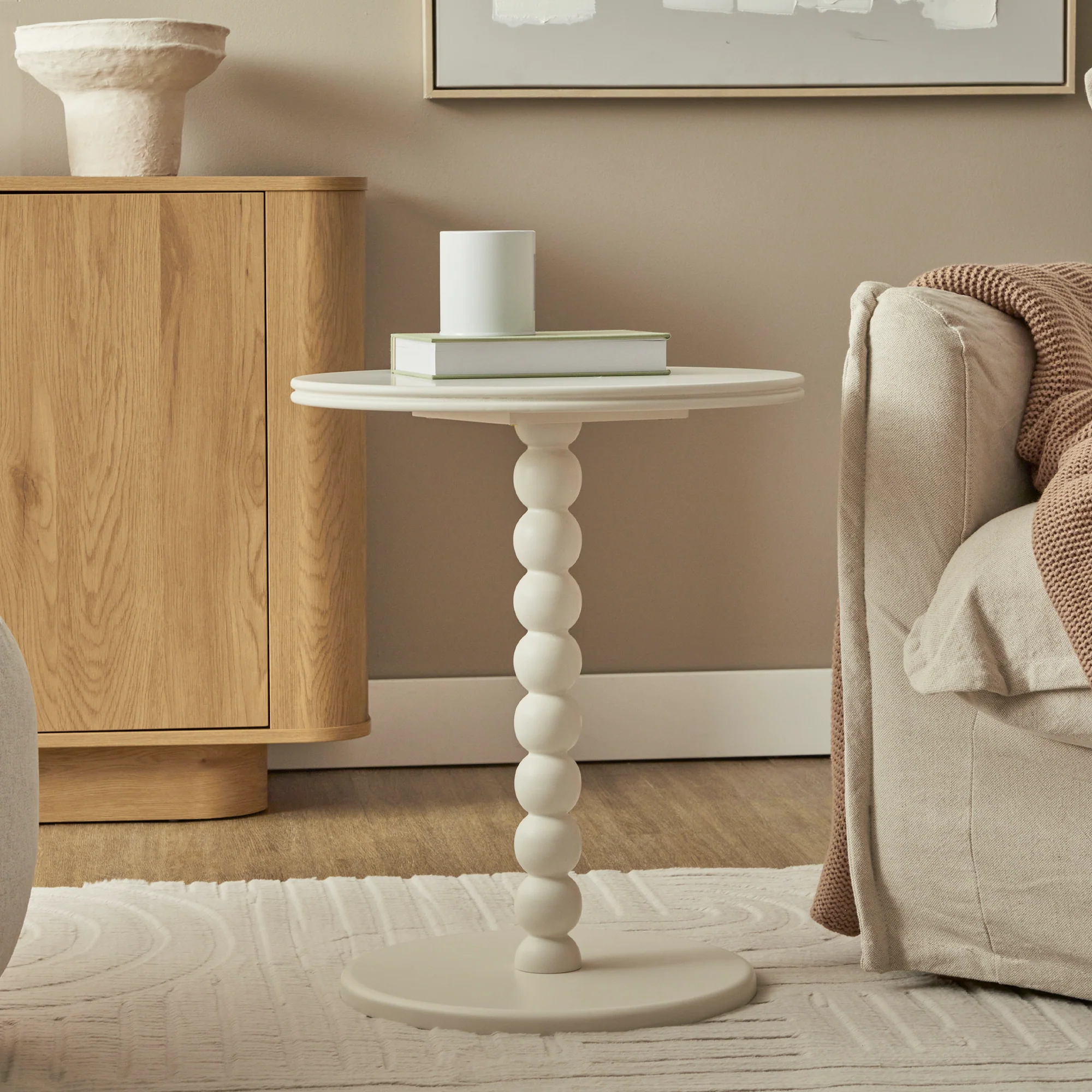 Bobbin 45cm Side Table Cream - Image 6
