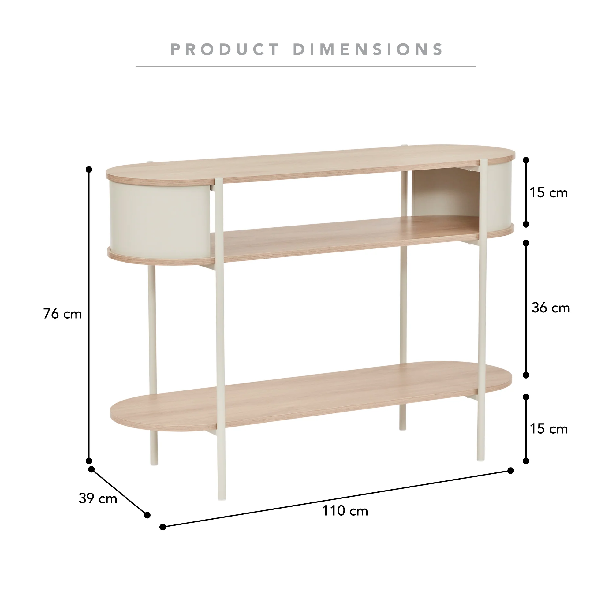 Boston Console Table Cream (110cm) - Image 3