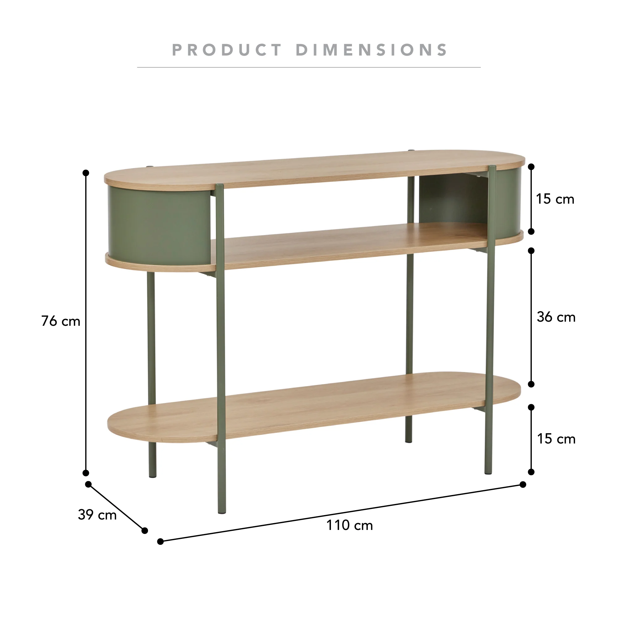 Boston Console Table Green (110cm) - Image 3