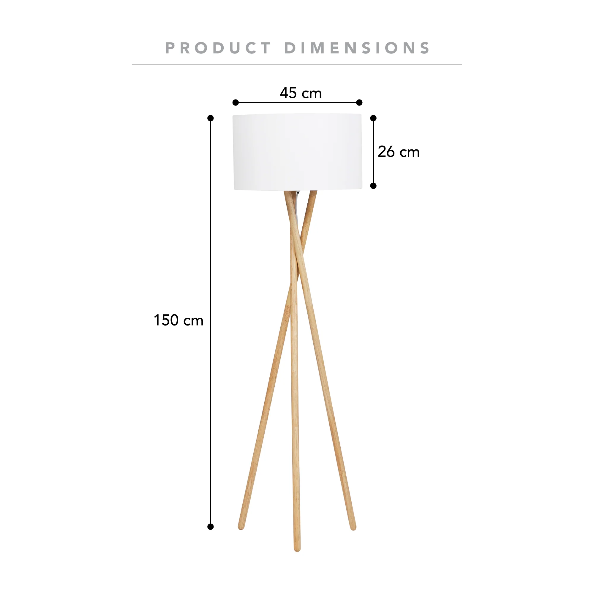 Byron Tripod Floor Lamp Natural - Image 3