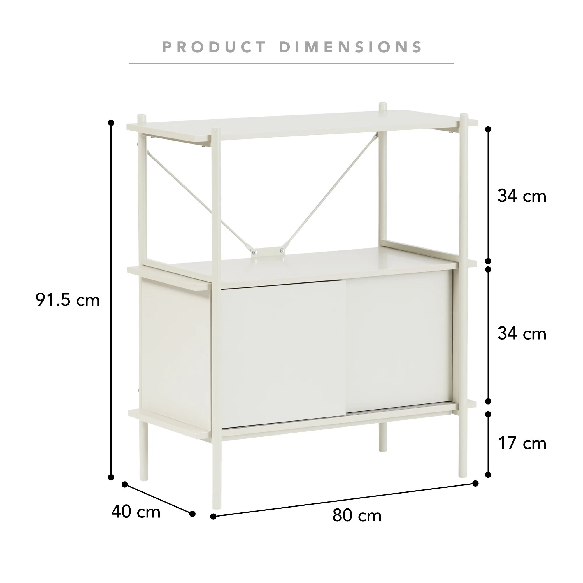 Carmel Shelving Unit - 2 Tier - Image 3