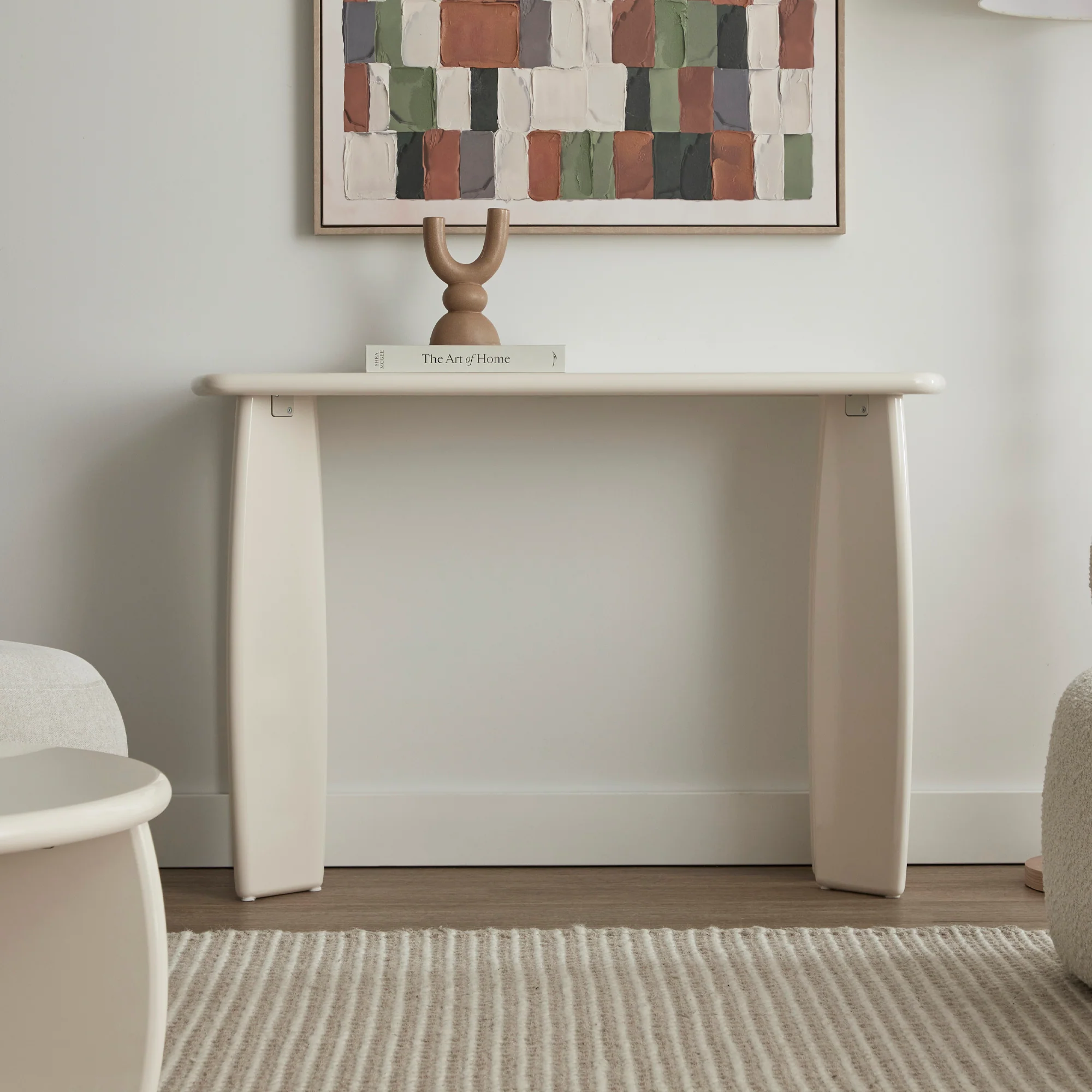 Charlie Gloss Console Table Cream (110cm) - Image 4