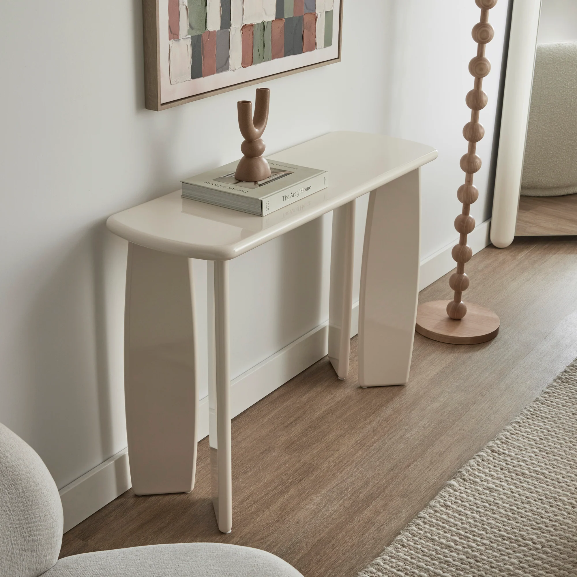 Charlie Gloss Console Table Cream (110cm) - Image 7