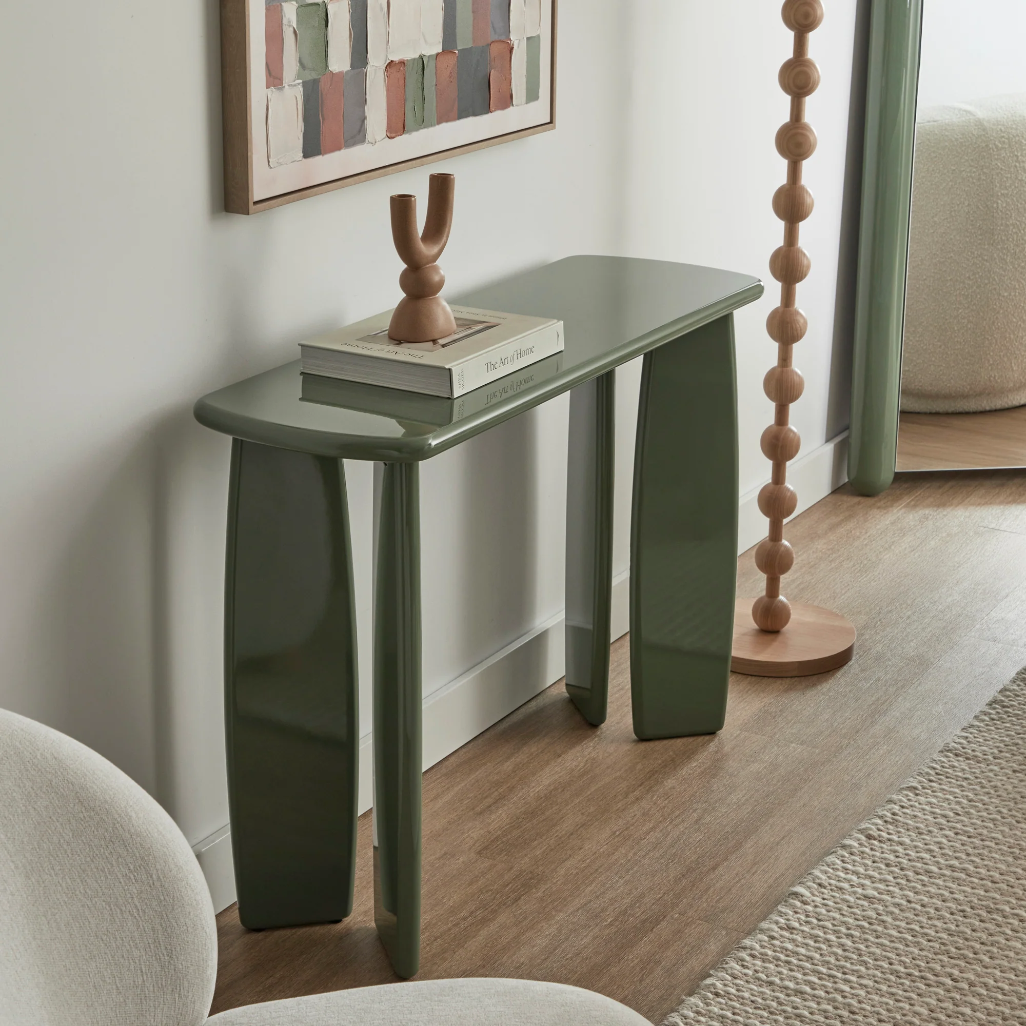 Charlie Gloss Console Table Green (110cm) - Image 7