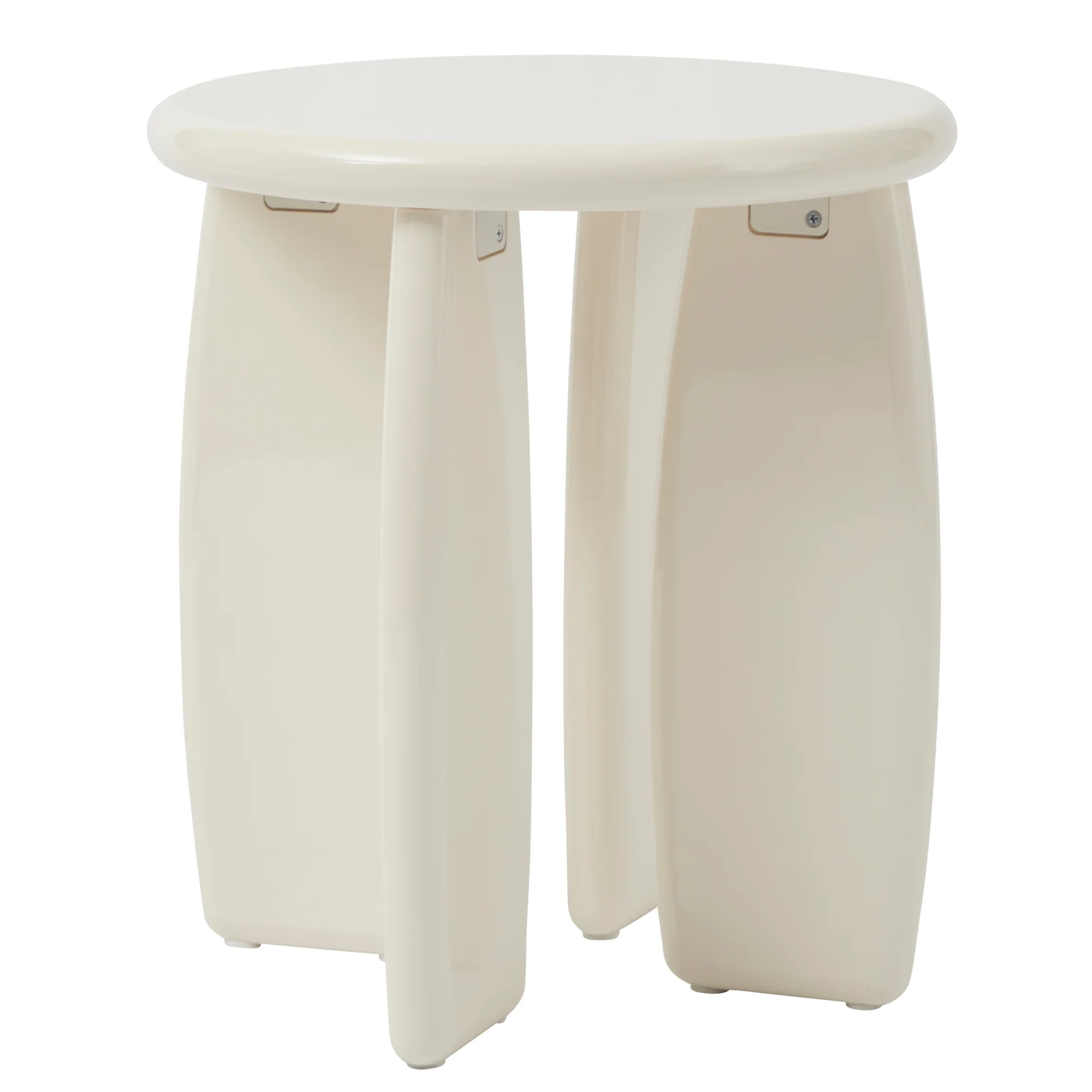 Charlie Gloss Side Table Cream - Image 2