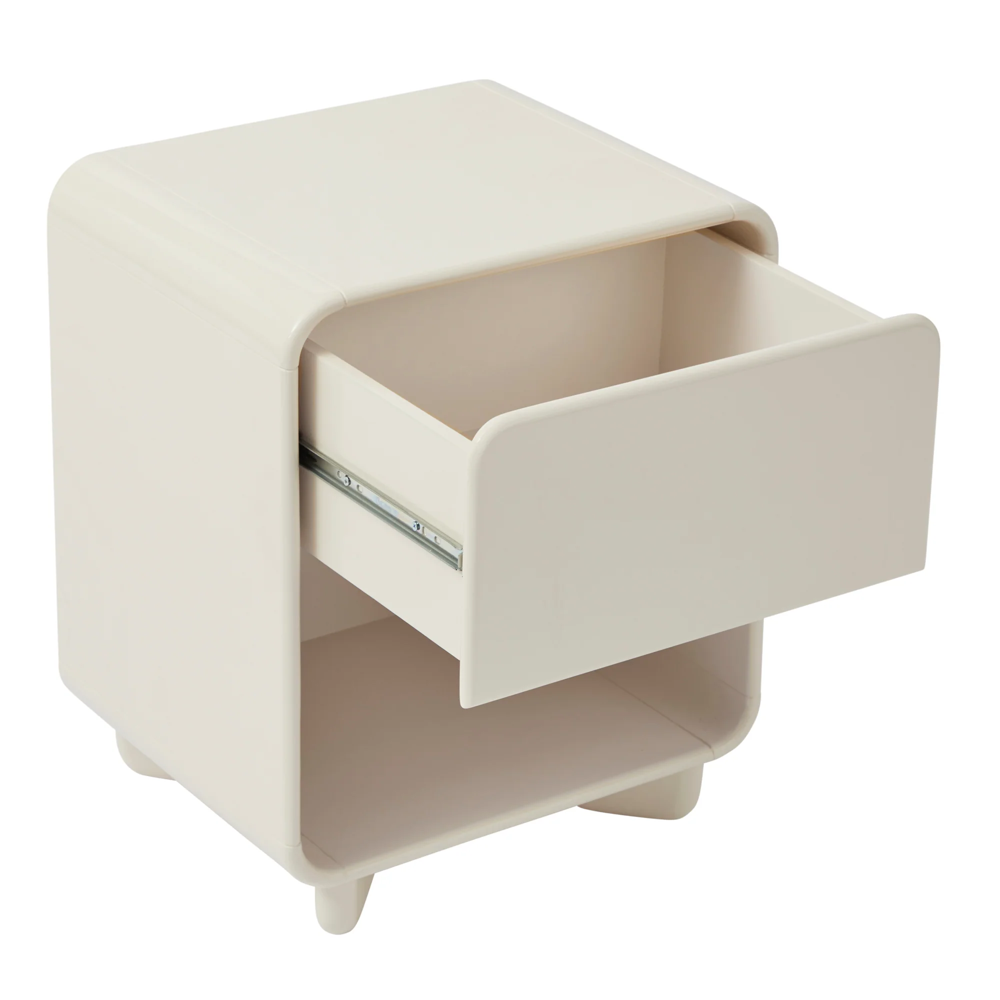 Charlie Gloss Bedside Table Cream - Image 11