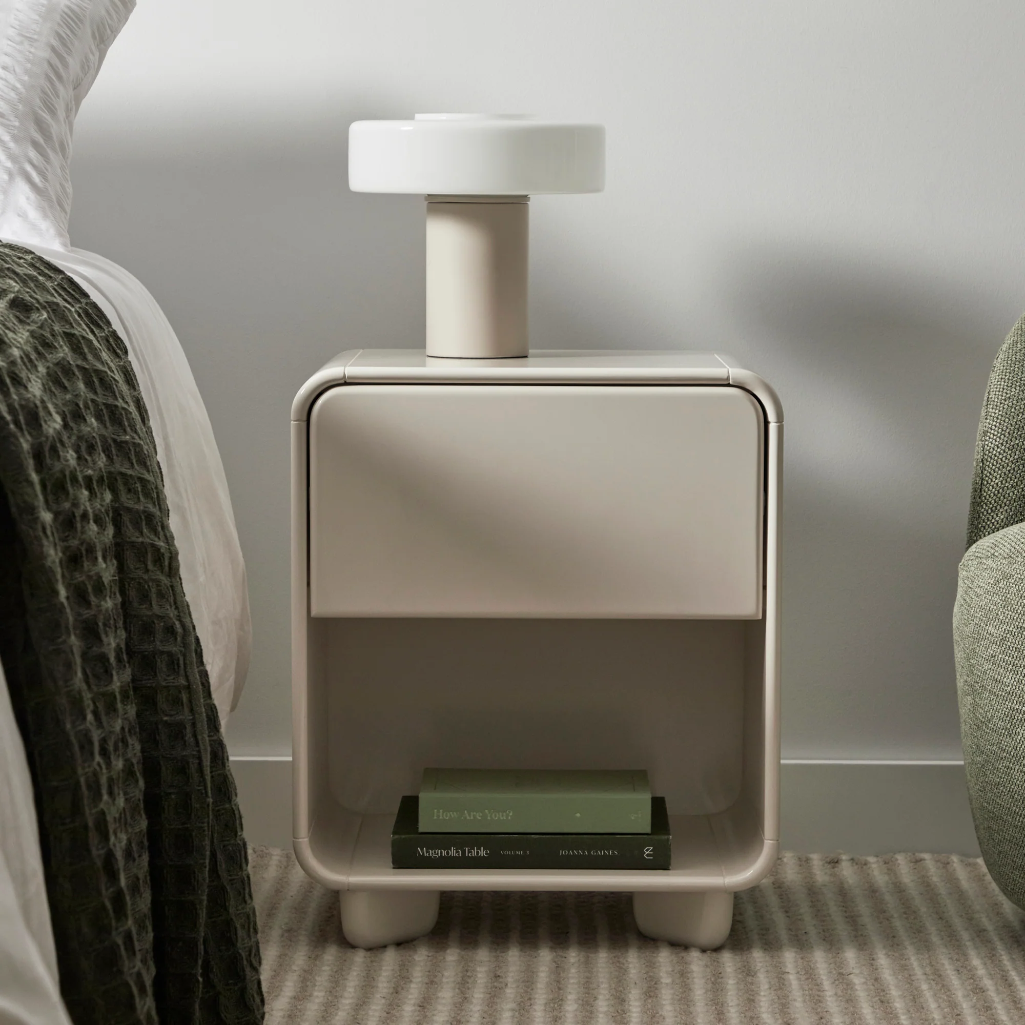 Charlie Gloss Bedside Table Cream - Image 4