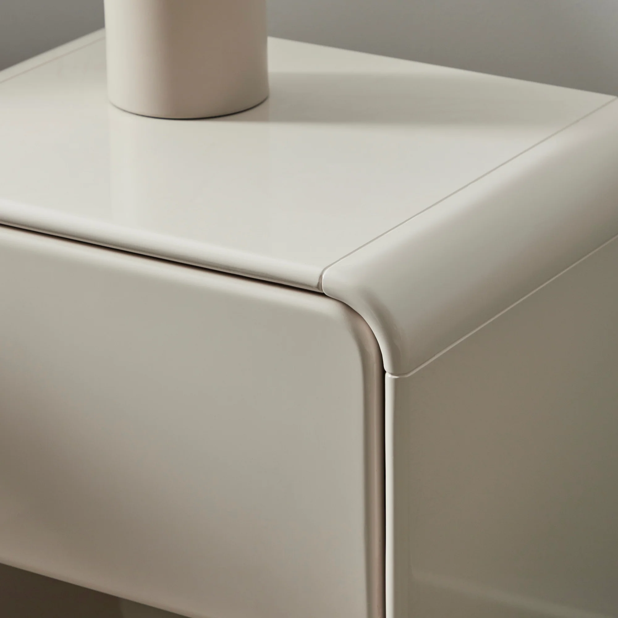 Charlie Gloss Bedside Table Cream - Image 5
