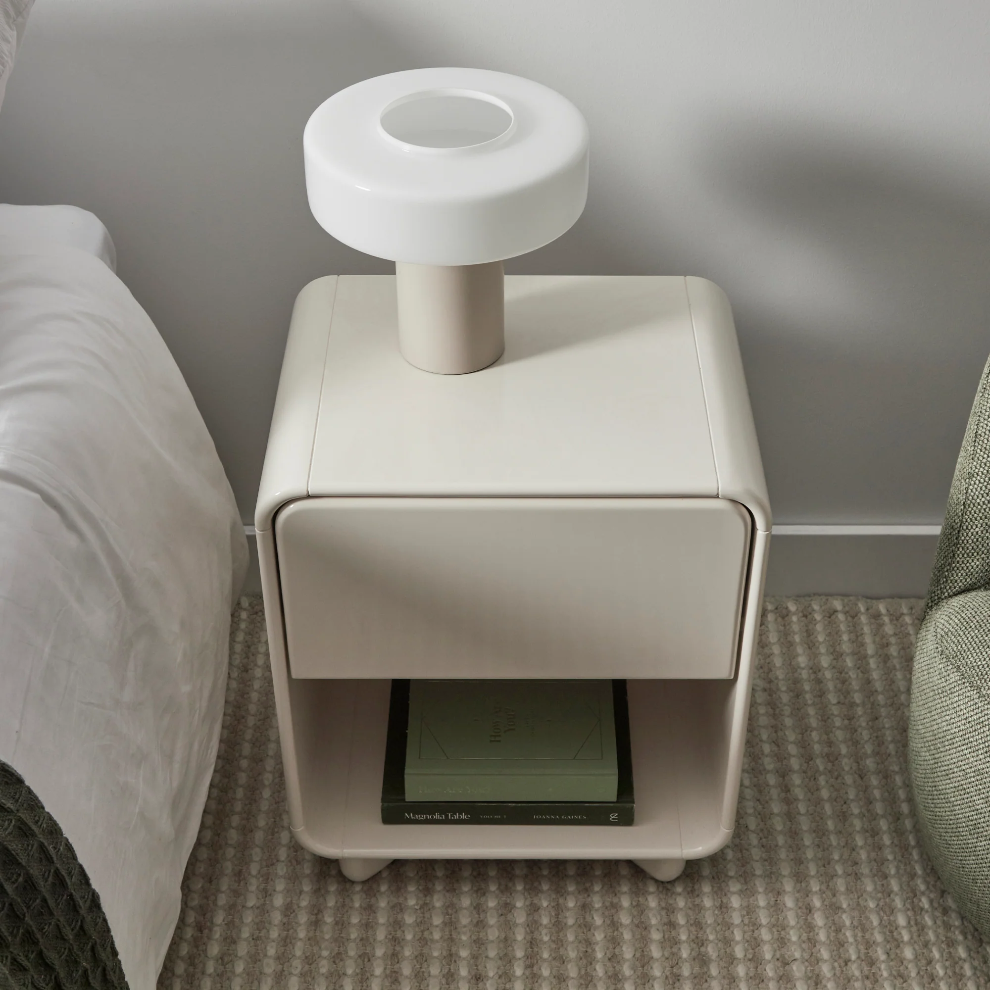 Charlie Gloss Bedside Table Cream - Image 8