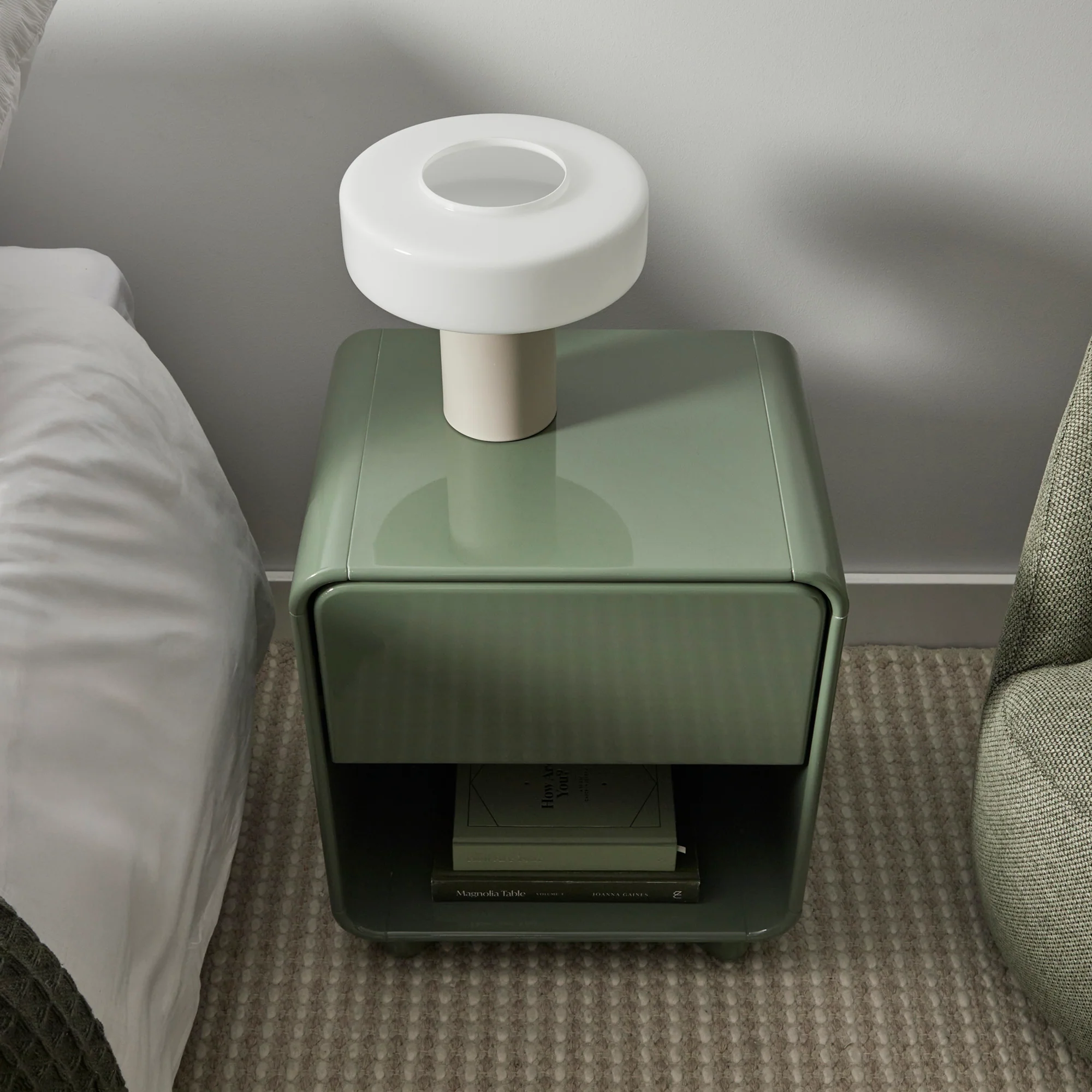Charlie Gloss Bedside Table Green - Image 8