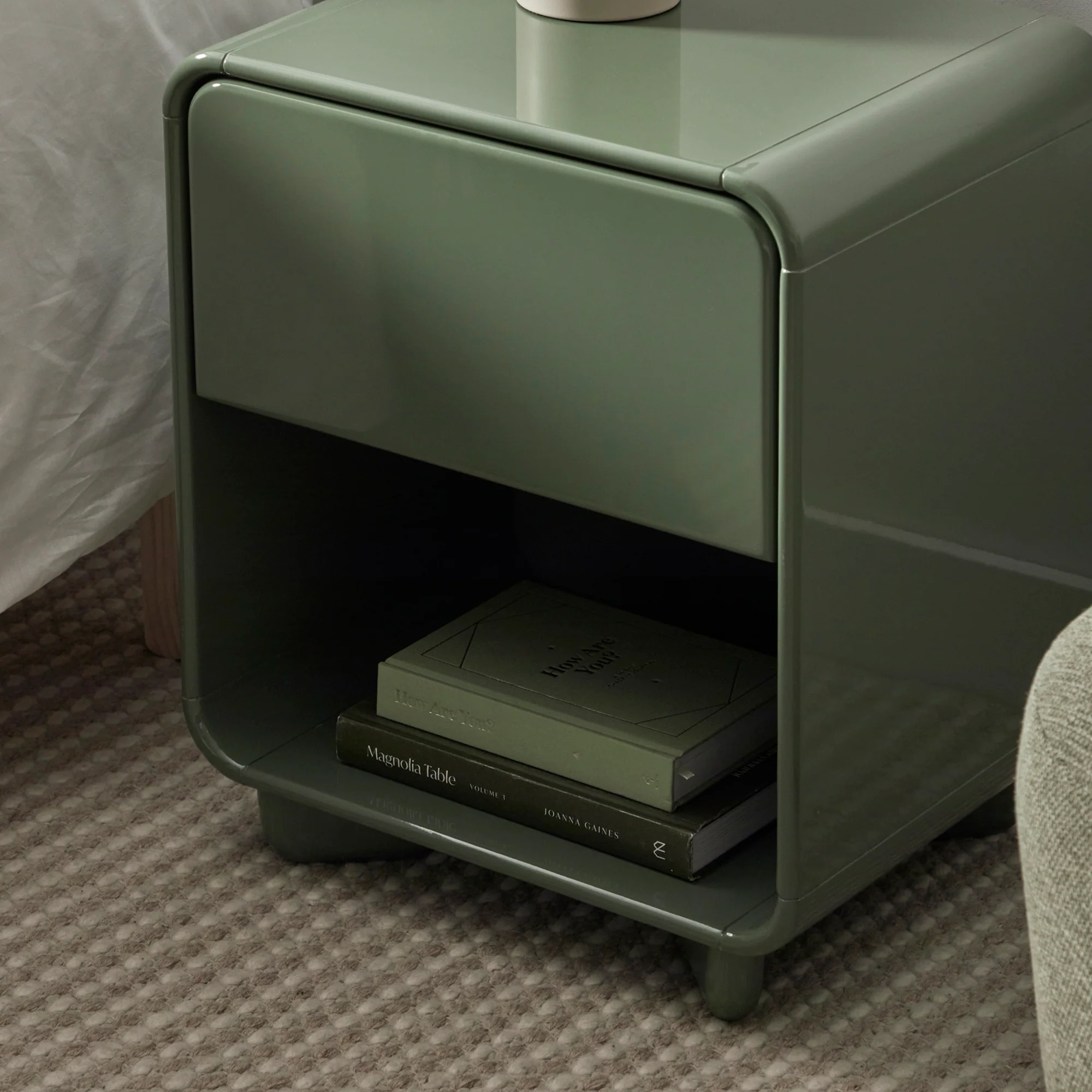 Charlie Gloss Bedside Table Green (Set of 2) - Image 7