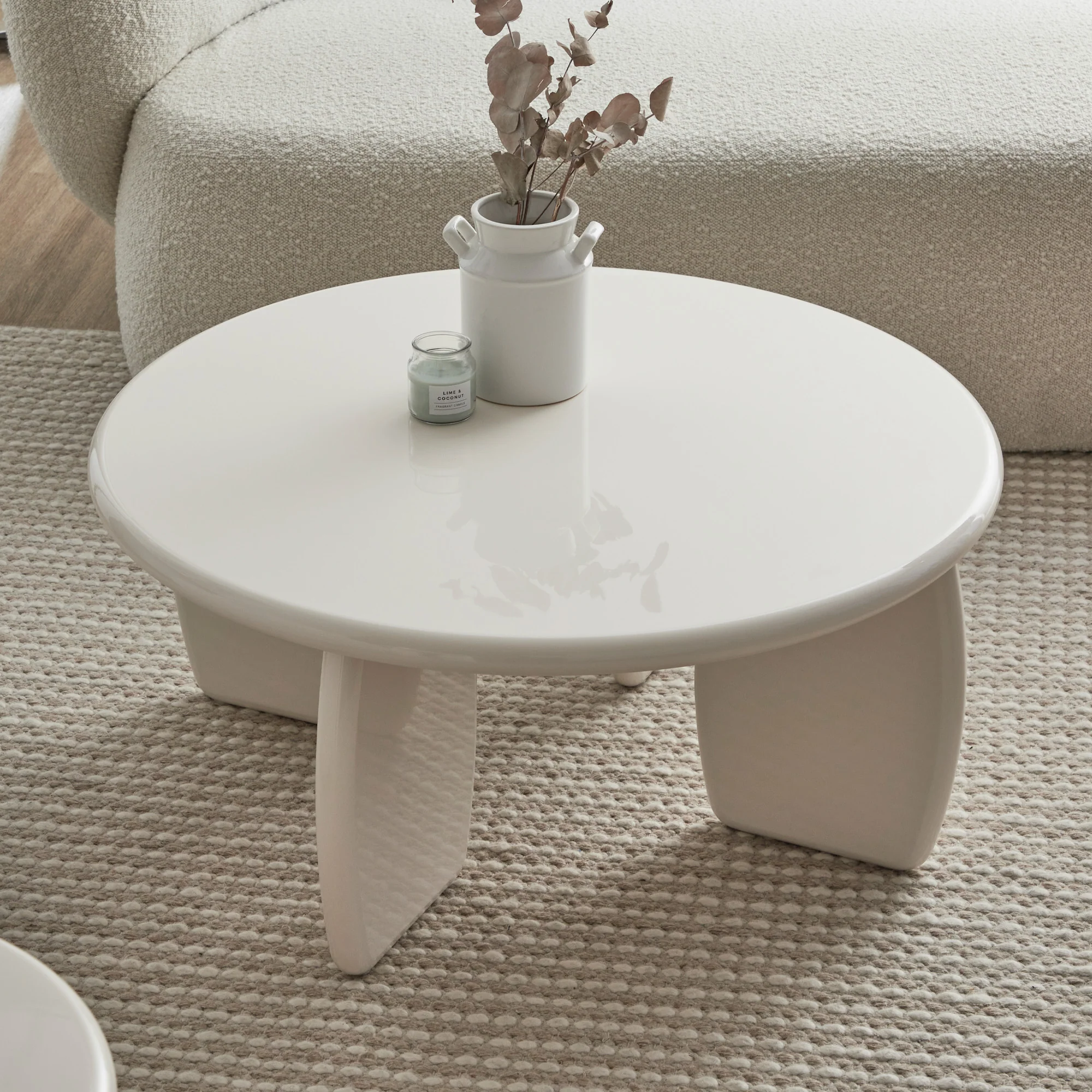 Charlie Gloss Coffee Table Cream