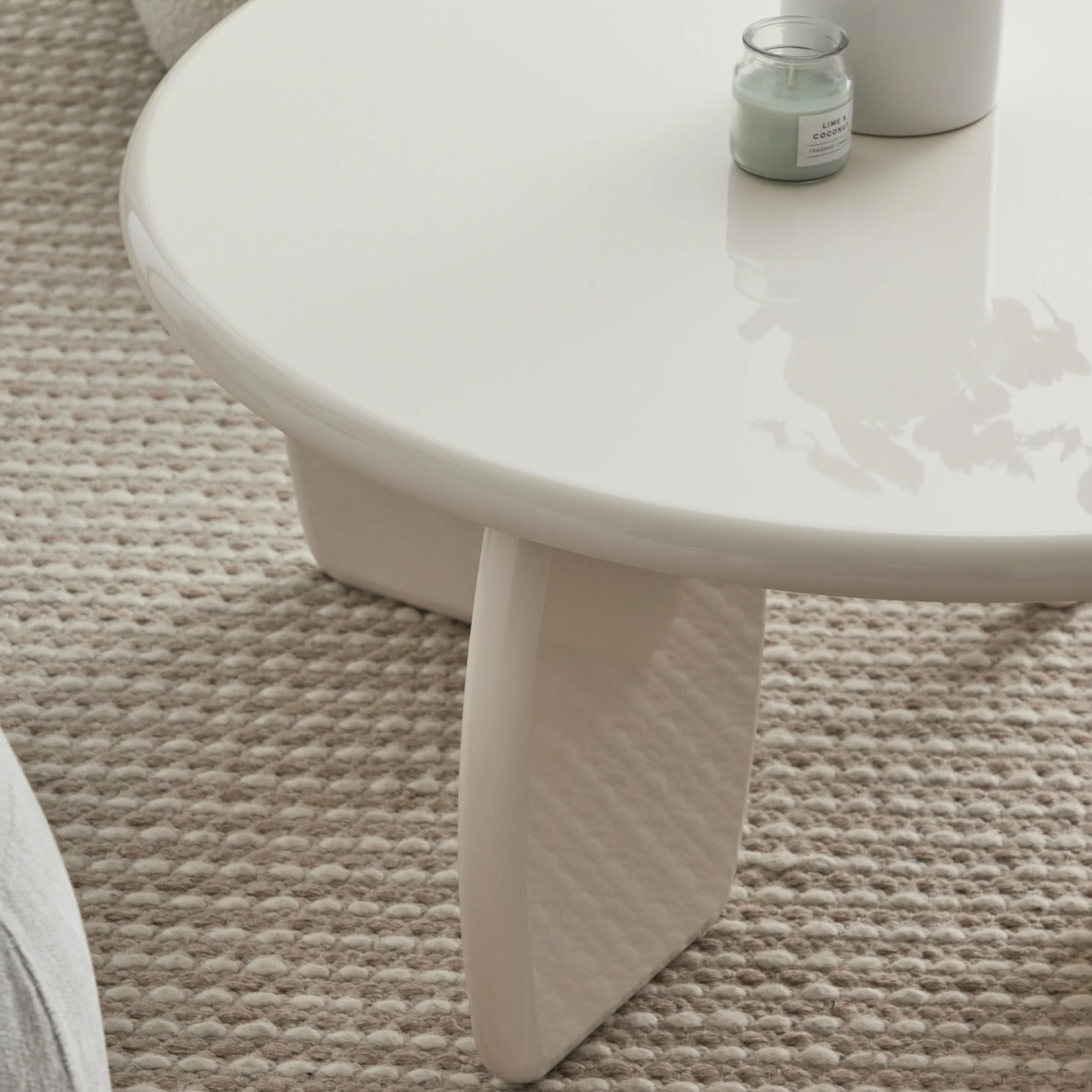 Charlie Gloss Coffee Table Cream - Image 4