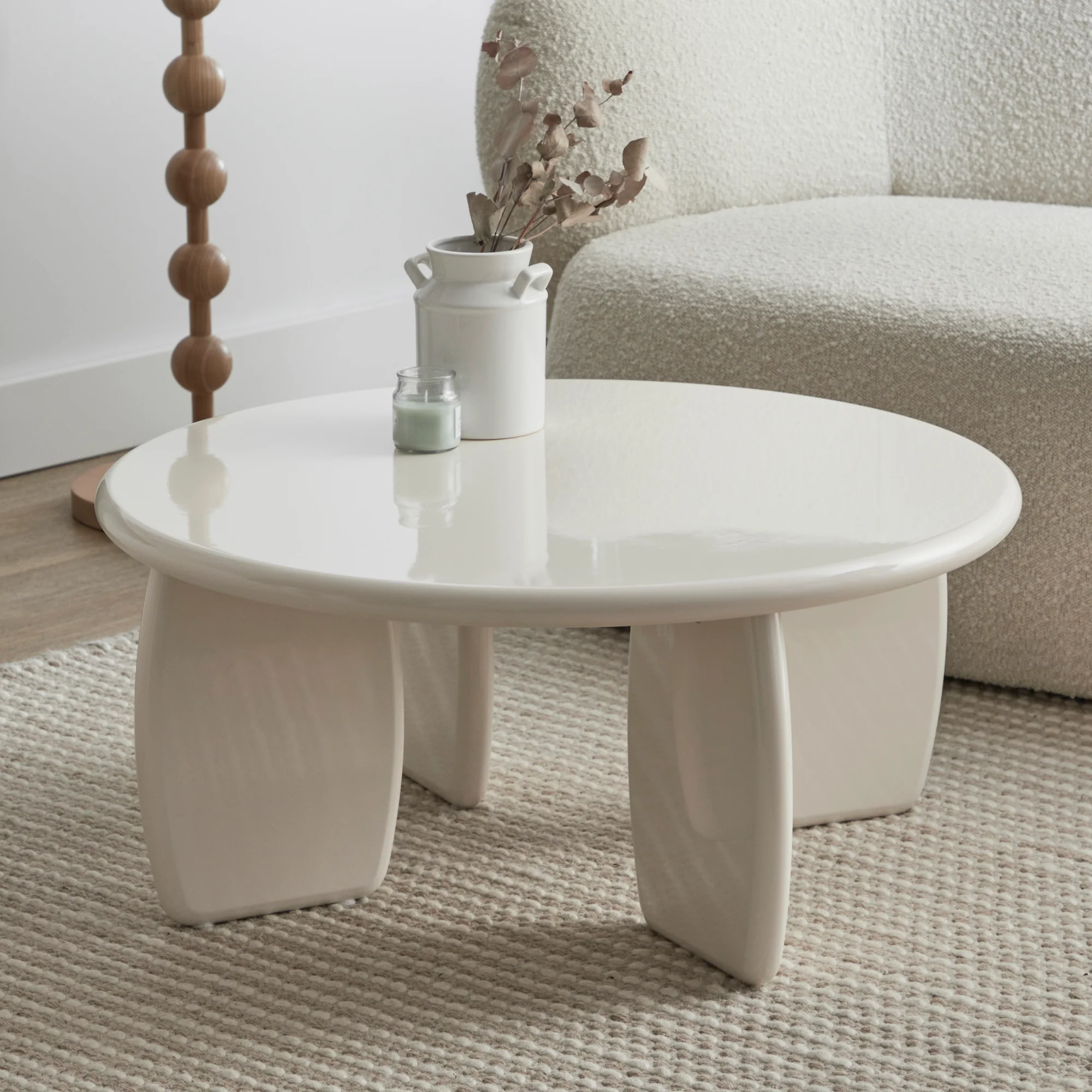Charlie Gloss Coffee Table Cream - Image 8