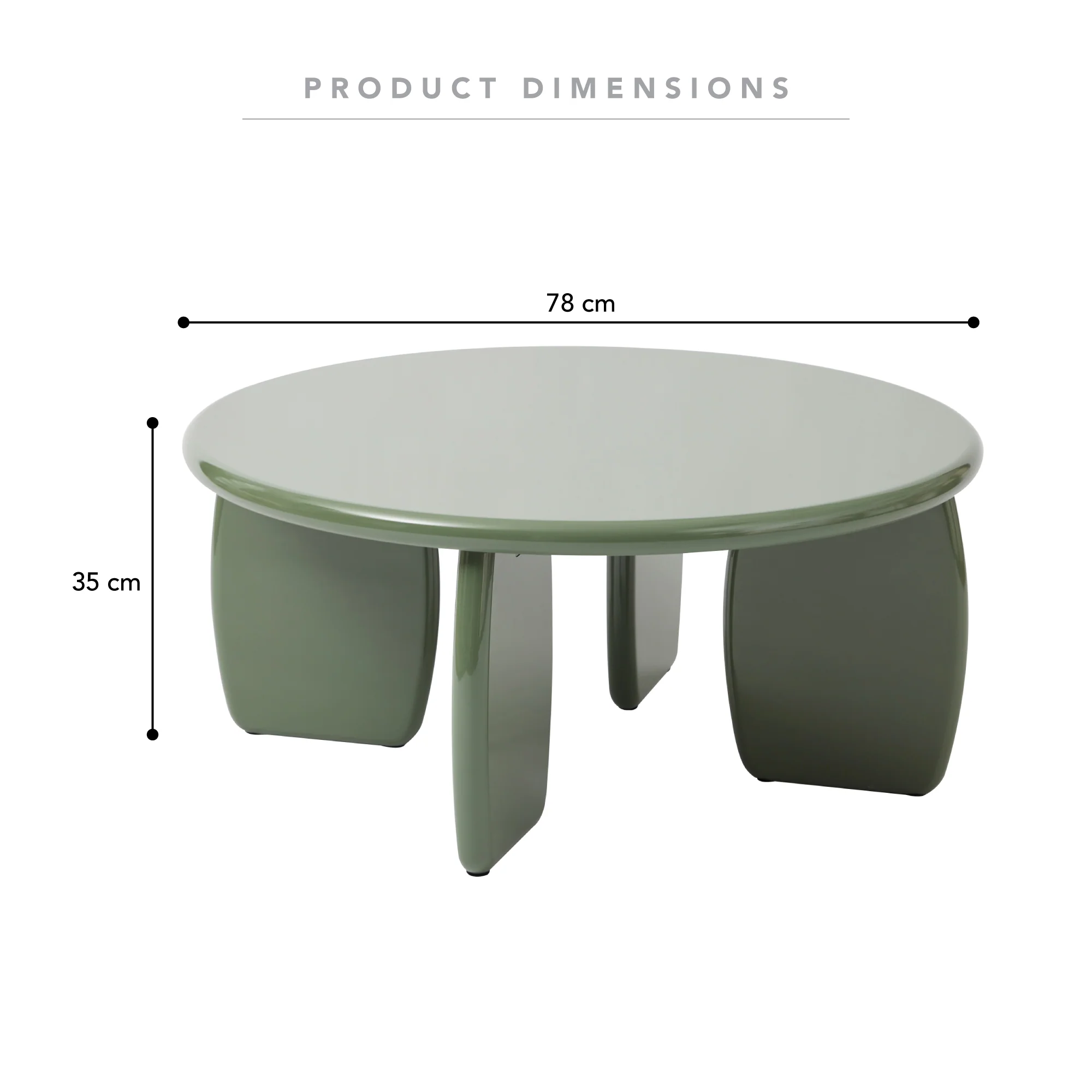 Charlie Gloss Coffee Table Green - Image 3