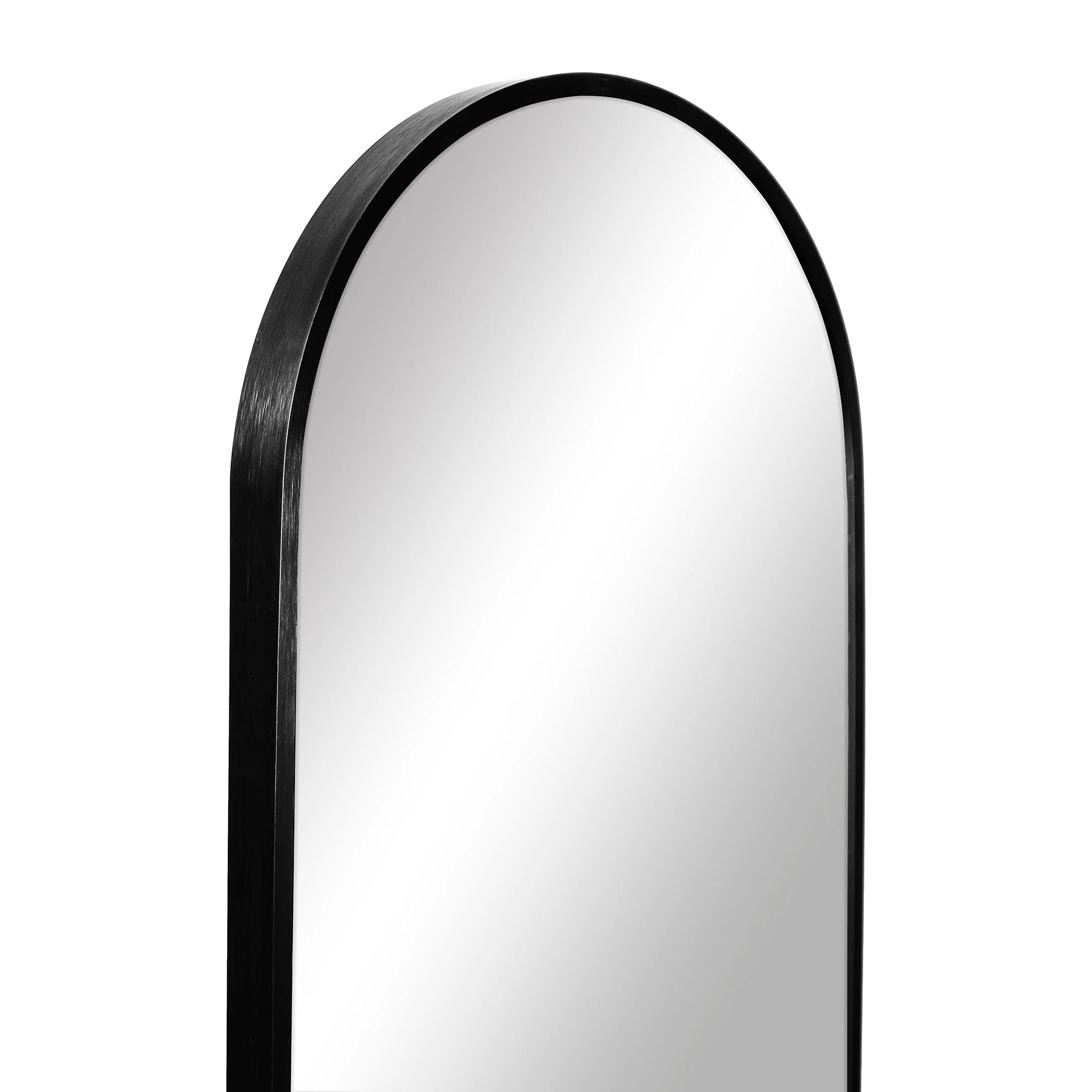 Cindy 120cm Arched Leaning Wall Mirror Black - Image 6