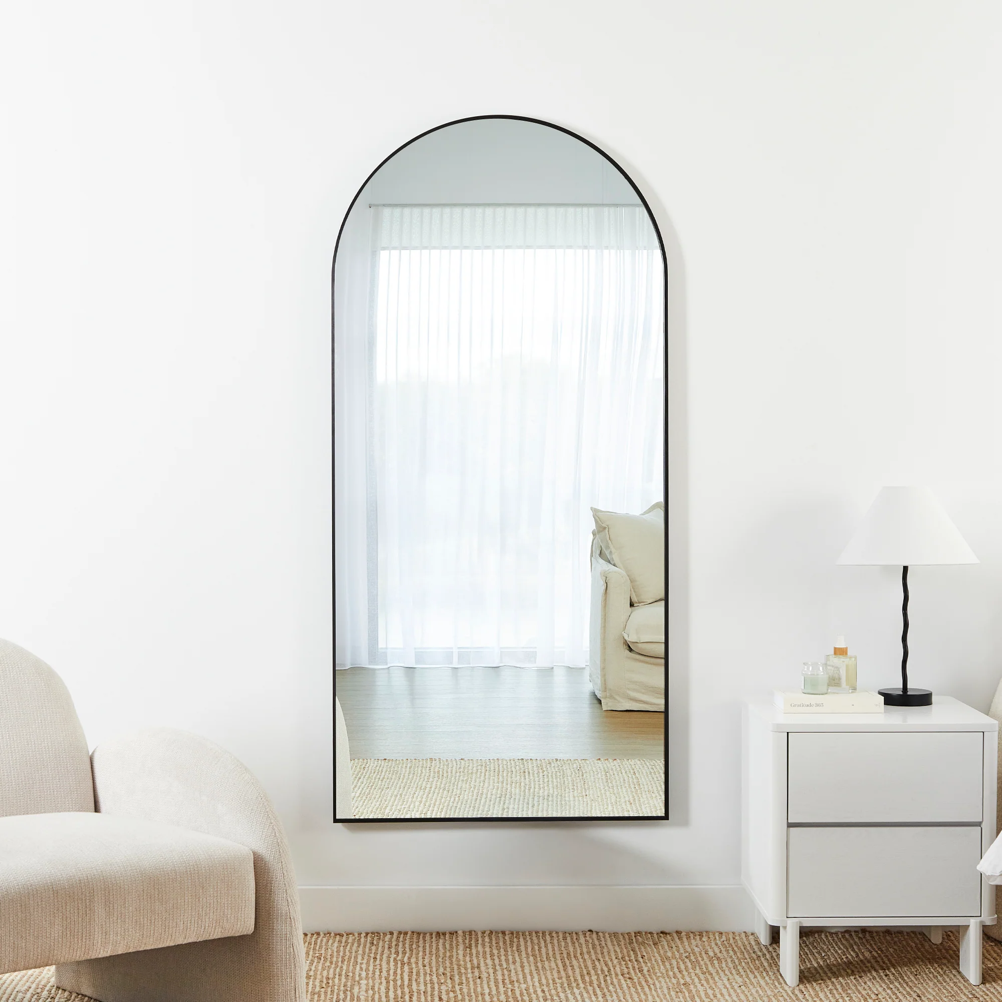 Cindy 160cm Arch Mirror Black - Image 4