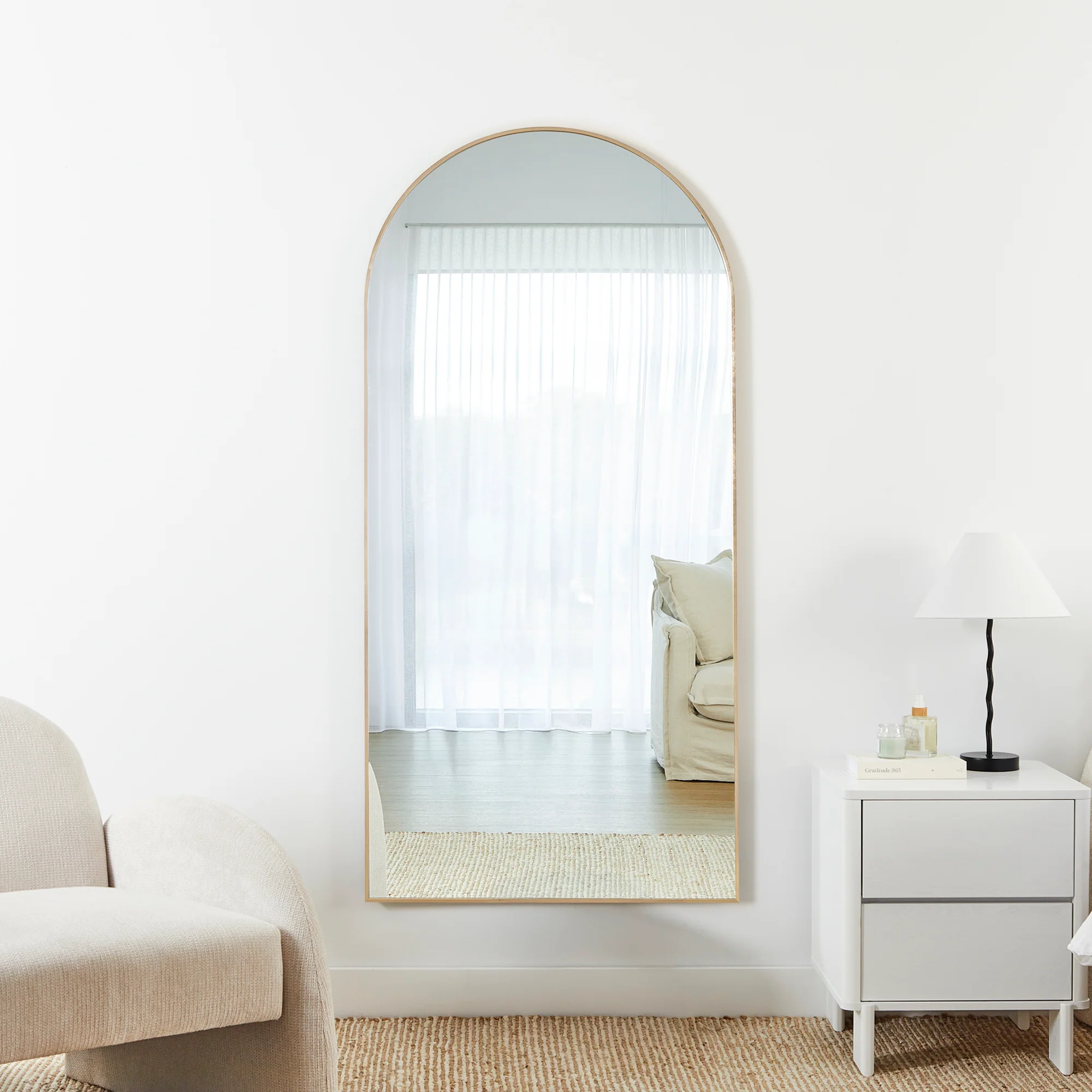 Cindy 160cm Arch Mirror Gold - Image 4