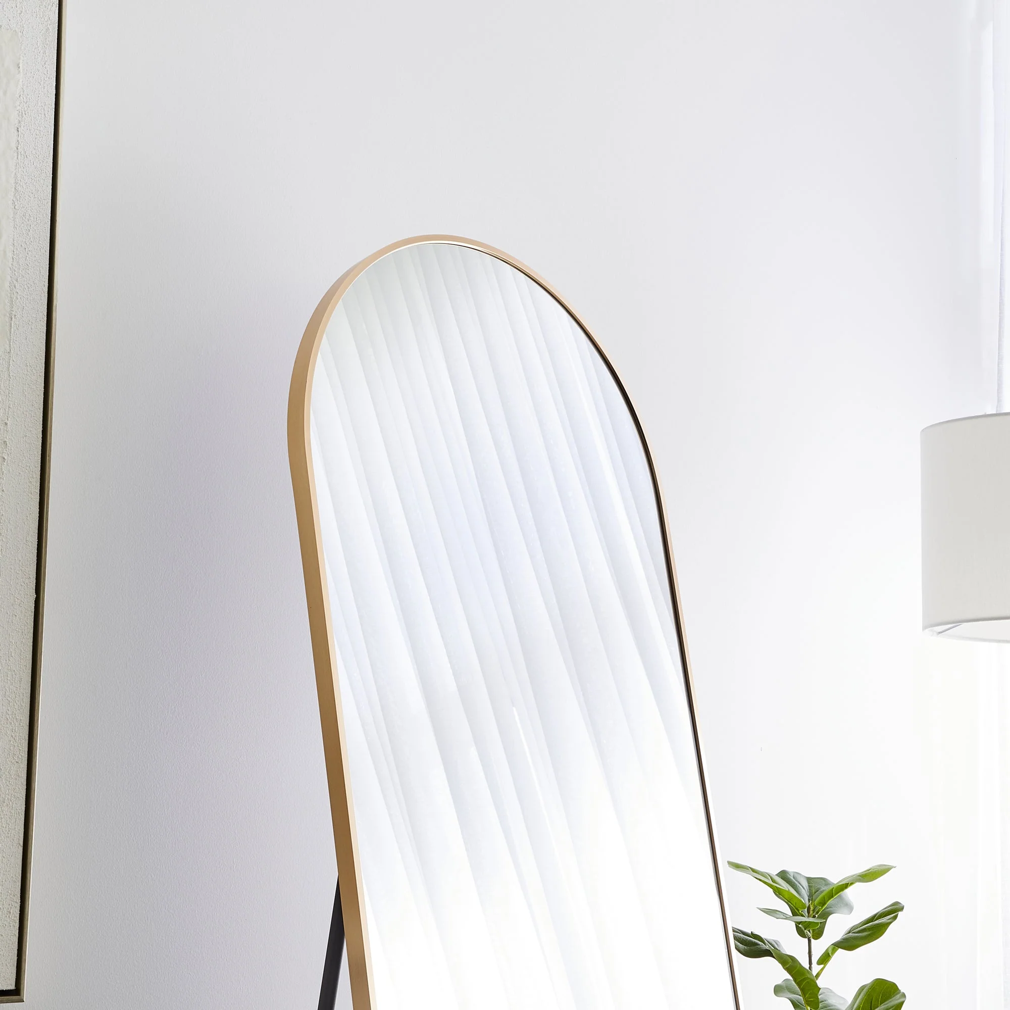Cindy 165cm Arched Standing Full Length Mirror Gold - Image 5