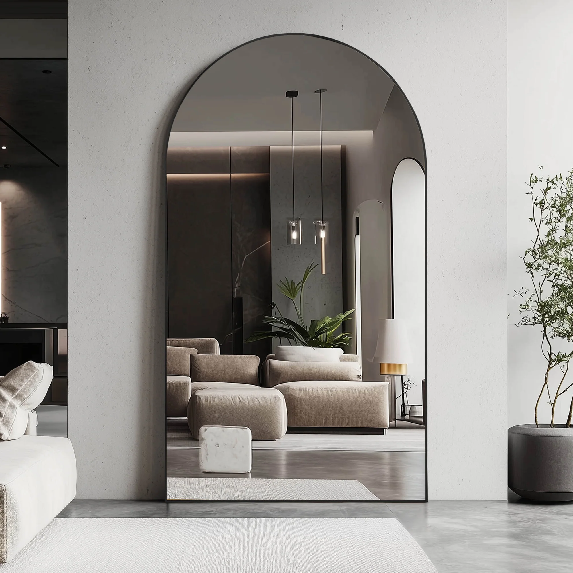 Cindy XXXL 210cm Arch Mirror Black - Image 4