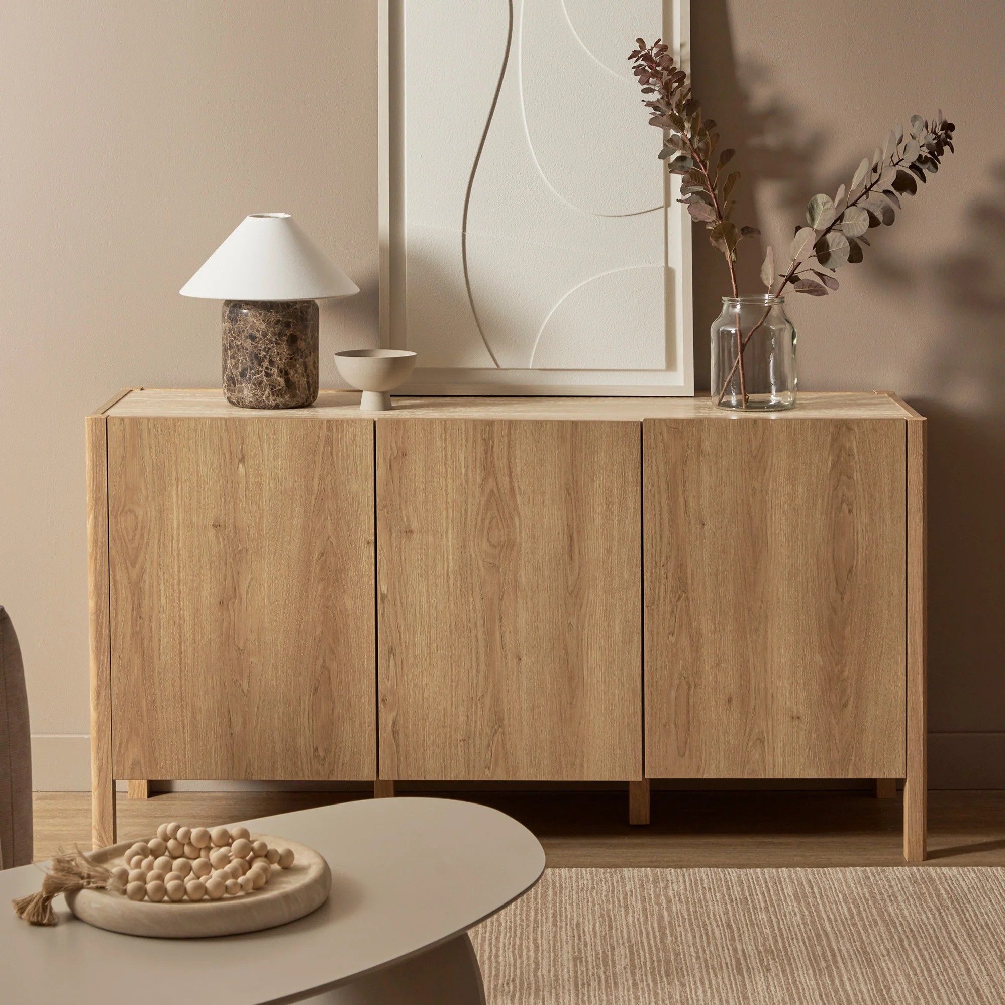 Clarke 3 Door Buffet Oak (150cm) - Image 6
